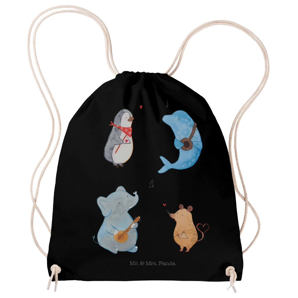 Sportbeutel Big Band Sportbeutel, Turnbeutel, Beutel, Sporttasche, Tasche, Stoffbeutel, Sportbeutel Kinder, Gymsack, Beutel Rucksack, Kleine Sporttasche, Sportzubehör, Turnbeutel Baumwolle, Tiermotive, Gute Laune, lustige Sprüche, Tiere, Hund, Pinguin, Maus, Elefant, Delfin, Gitarre, Band, Triangel, Musikanten, Musik