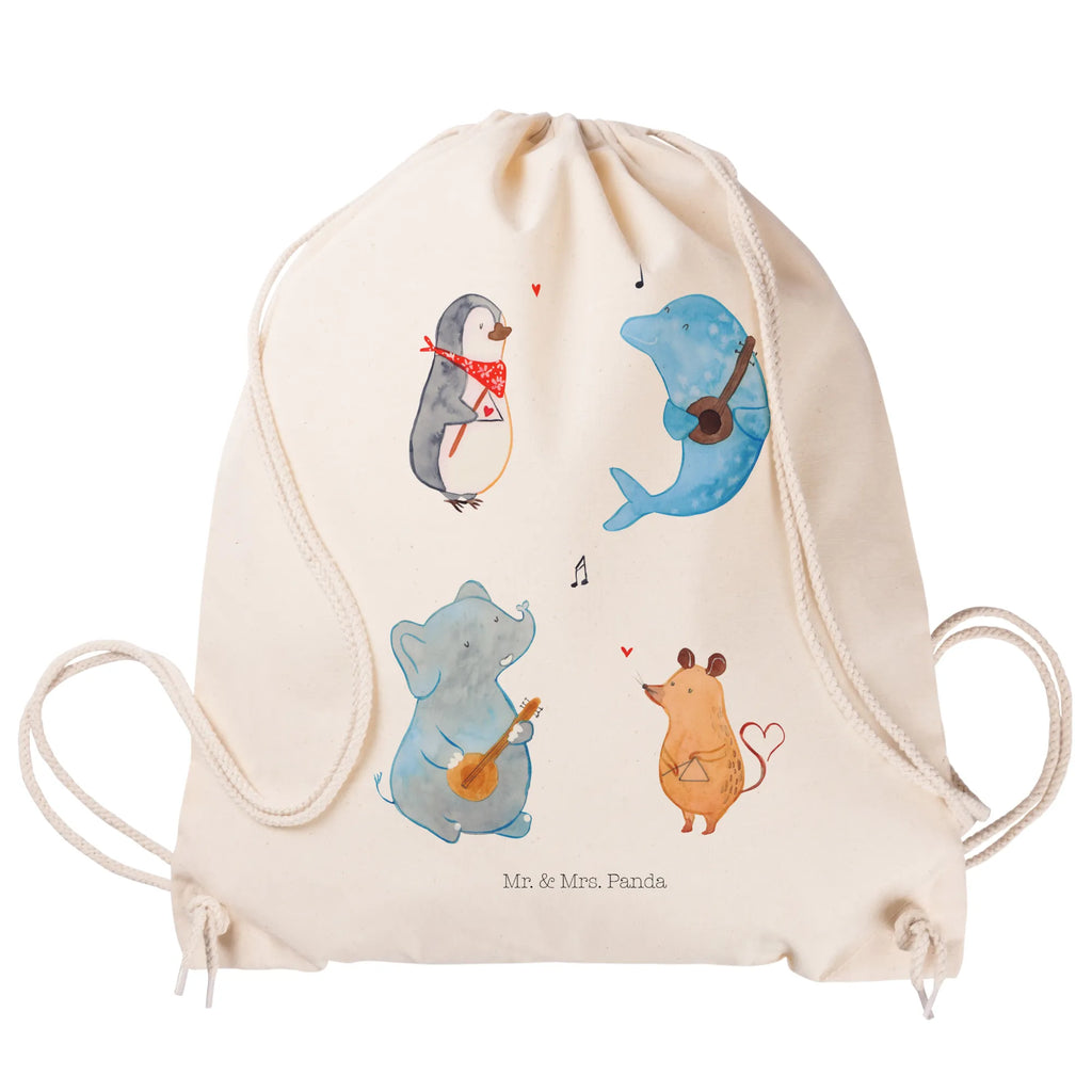 Sportbeutel Big Band Sportbeutel, Turnbeutel, Beutel, Sporttasche, Tasche, Stoffbeutel, Sportbeutel Kinder, Gymsack, Beutel Rucksack, Kleine Sporttasche, Sportzubehör, Turnbeutel Baumwolle, Tiermotive, Gute Laune, lustige Sprüche, Tiere, Hund, Pinguin, Maus, Elefant, Delfin, Gitarre, Band, Triangel, Musikanten, Musik