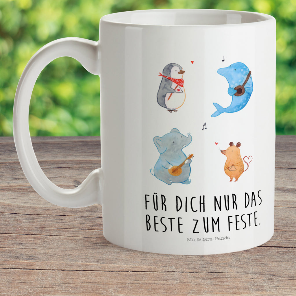 Kindertasse Big Band Kindertasse, Kinder Tasse, Kunststoff Tasse, Kindergarten Tasse, Trinkbecher, Camping Becher, Kaffeetasse, Kunststoffbecher, Kindergartenbecher, Outdoorgeschirr, Kunststoffgeschirr, Reisebecher, Reisetasse, Kinderbecher, Bruchfeste Tasse, Bruchsichere Tasse, Plastik Tasse, Plastiktasse, Tiermotive, Gute Laune, lustige Sprüche, Tiere, Hund, Pinguin, Maus, Elefant, Delfin, Gitarre, Band, Triangel, Musikanten, Musik