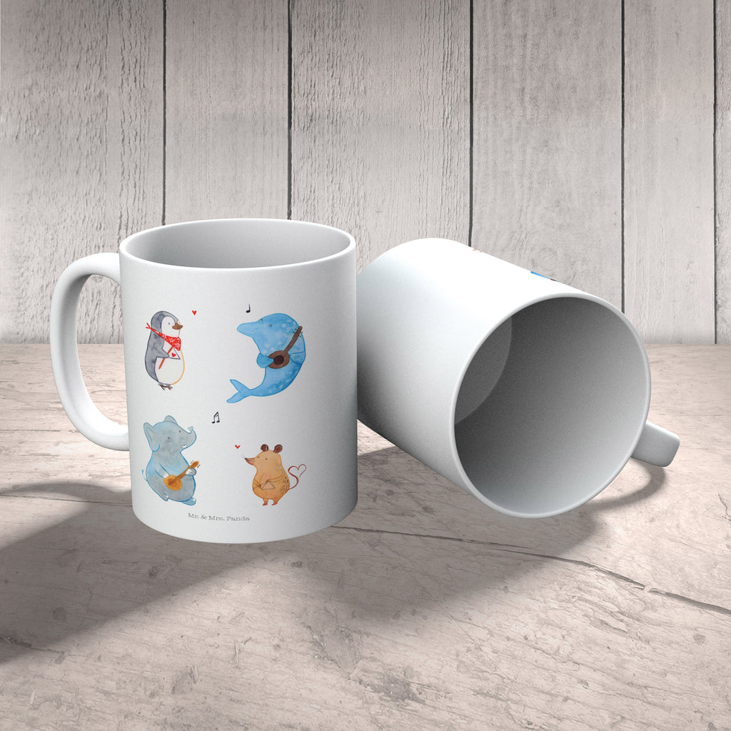 Kindertasse Big Band Kindertasse, Kinder Tasse, Kunststoff Tasse, Kindergarten Tasse, Trinkbecher, Camping Becher, Kaffeetasse, Kunststoffbecher, Kindergartenbecher, Outdoorgeschirr, Kunststoffgeschirr, Reisebecher, Reisetasse, Kinderbecher, Bruchfeste Tasse, Bruchsichere Tasse, Plastik Tasse, Plastiktasse, Tiermotive, Gute Laune, lustige Sprüche, Tiere, Hund, Pinguin, Maus, Elefant, Delfin, Gitarre, Band, Triangel, Musikanten, Musik