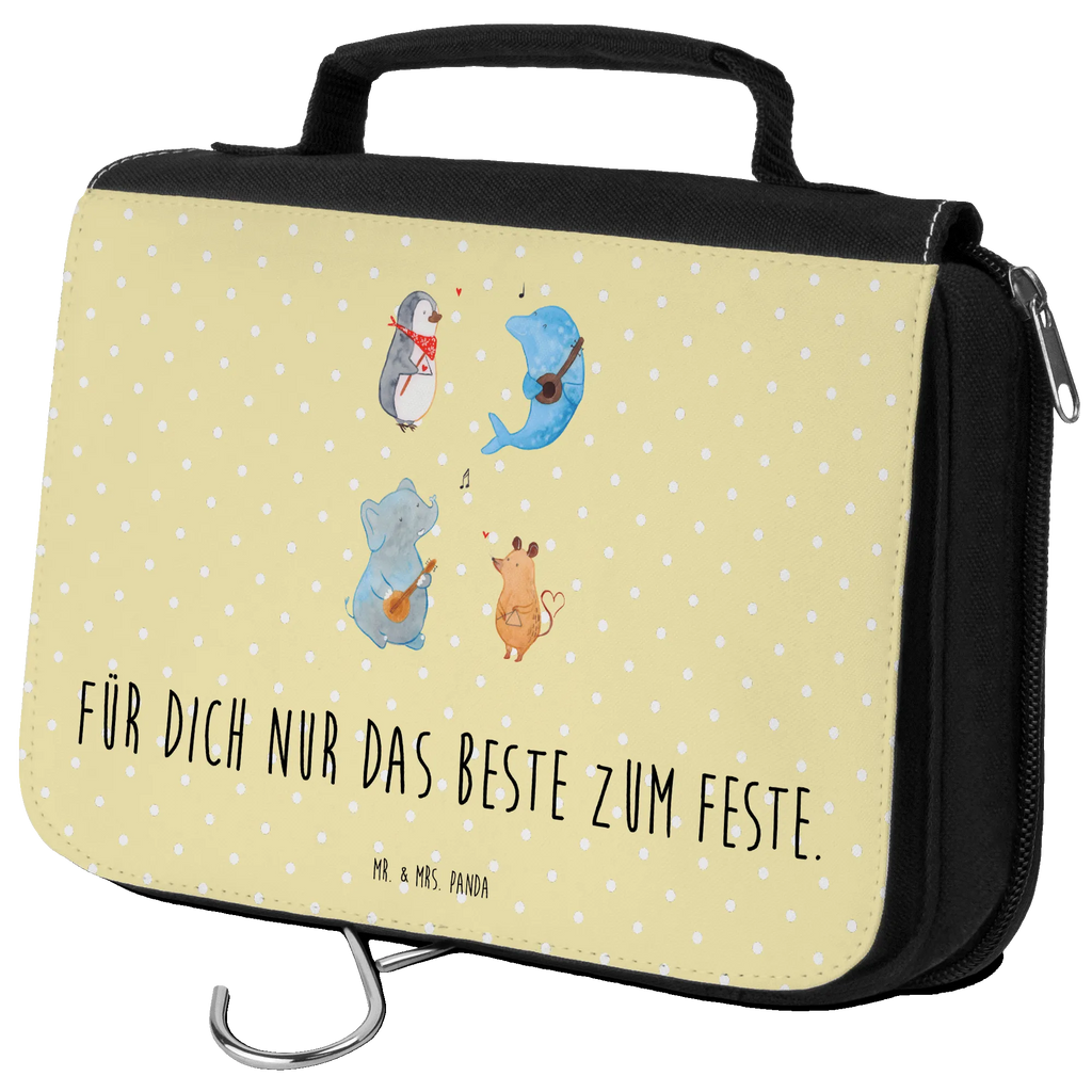 Kulturbeutel Big Band Kulturbeutel, Zum Aufhängen, Waschtasche, Kosmetiktasche, Damen, Herren, Aufbewahrungstasche, Schminktasche, Kosmetikbeutel, Organizer, Kulturtasche, Schminkutensil, Tiermotive, Gute Laune, lustige Sprüche, Tiere, Hund, Pinguin, Maus, Elefant, Delfin, Gitarre, Band, Triangel, Musikanten, Musik