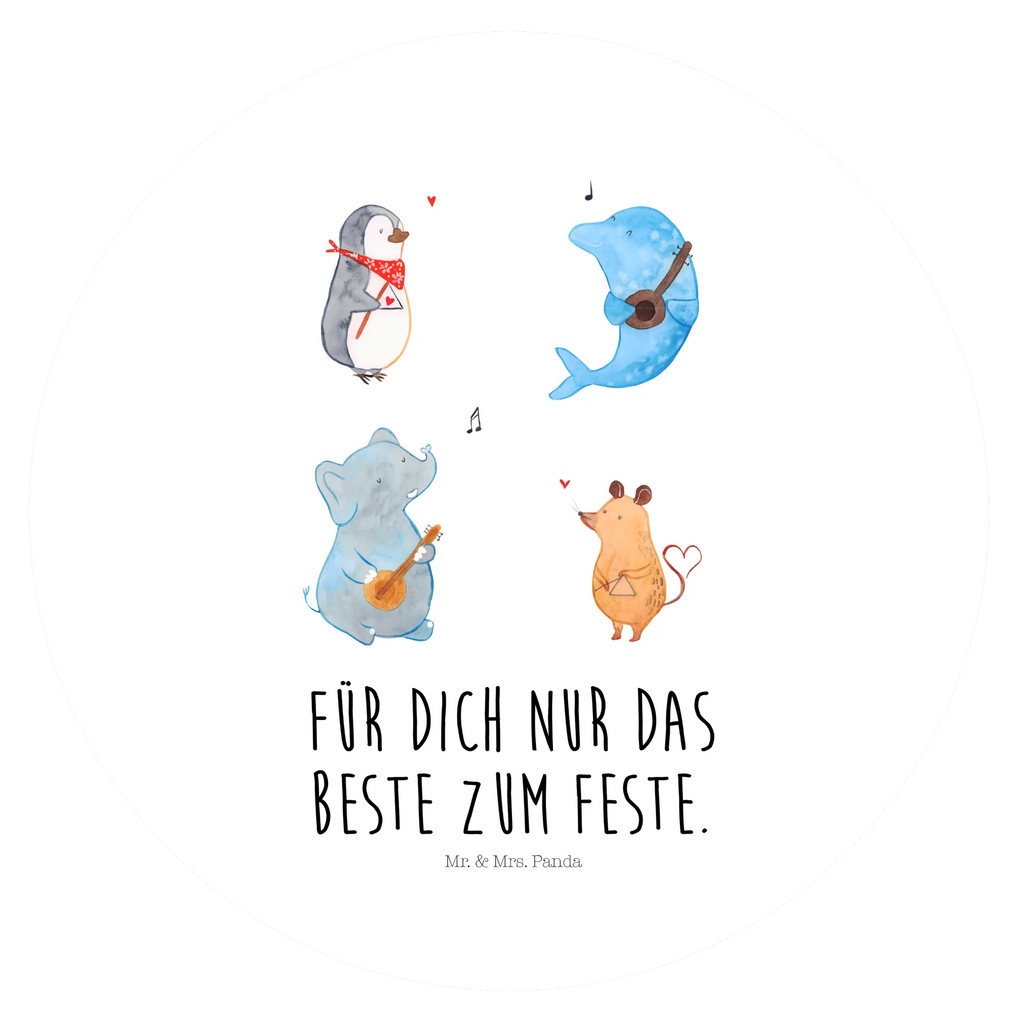 Rund Aufkleber Big Band Sticker, Aufkleber, Etikett, Kinder, rund, Tiermotive, Gute Laune, lustige Sprüche, Tiere, Hund, Pinguin, Maus, Elefant, Delfin, Gitarre, Band, Triangel, Musikanten, Musik