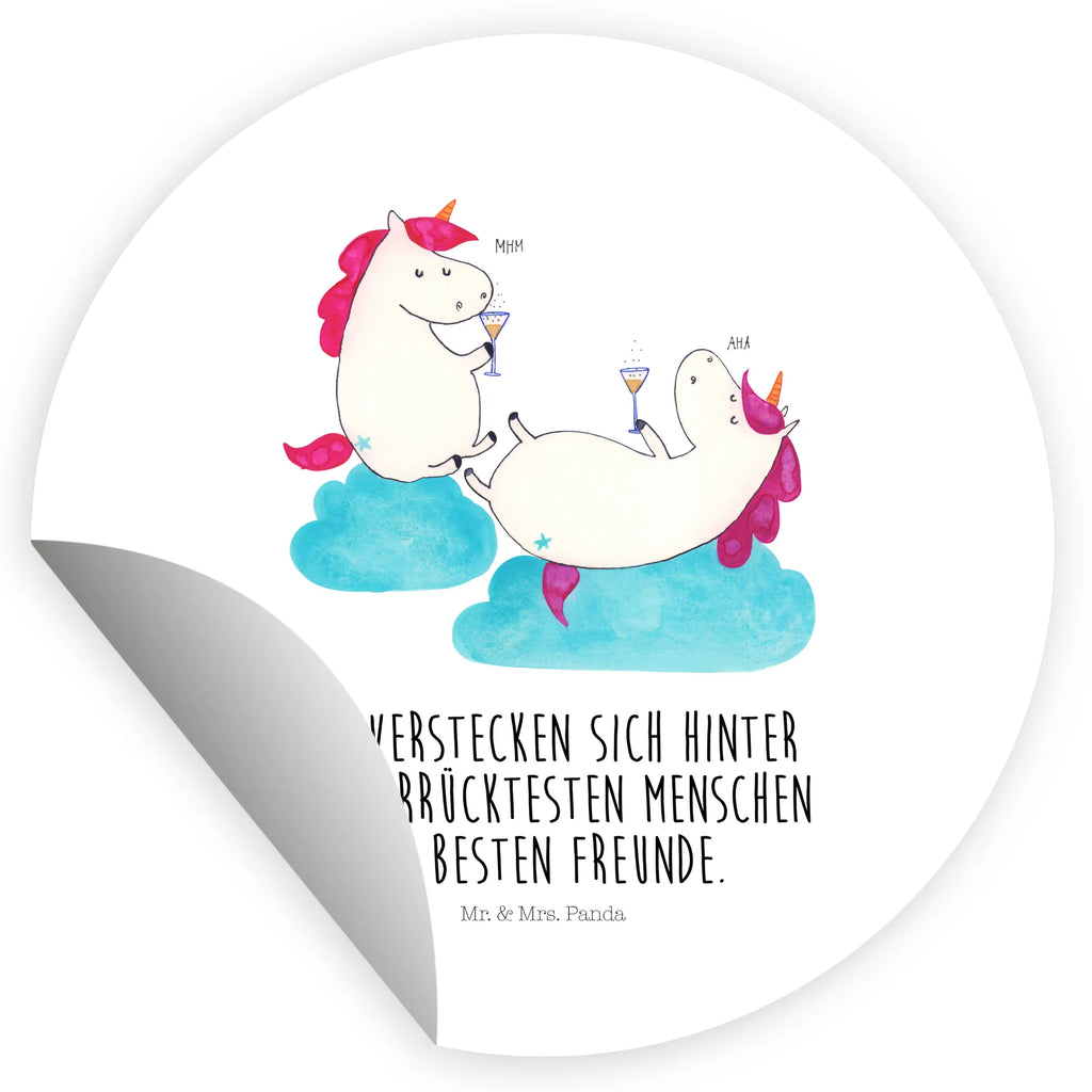 Rund Aufkleber Einhörner Sekt Sticker, Aufkleber, Etikett, Einhorn, Einhörner, Einhorn Deko, Pegasus, Unicorn, Freundinnen, Freundin, BFF, Sekt, Mädelsabend, Spaß, Party, Korken, Anstoßen, Beste