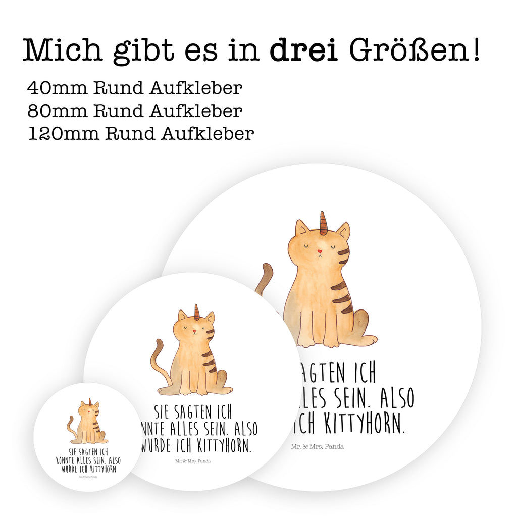 Rund Aufkleber Einhorn Katze Sticker, Aufkleber, Etikett, Einhorn, Einhörner, Einhorn Deko, Pegasus, Unicorn, Katzer, Mieze, Regenbogen, Glitzer, Einhornpower, Erwachsenwerden, Katze, Katzenhorn, Einhornkatze, Kittyhorn