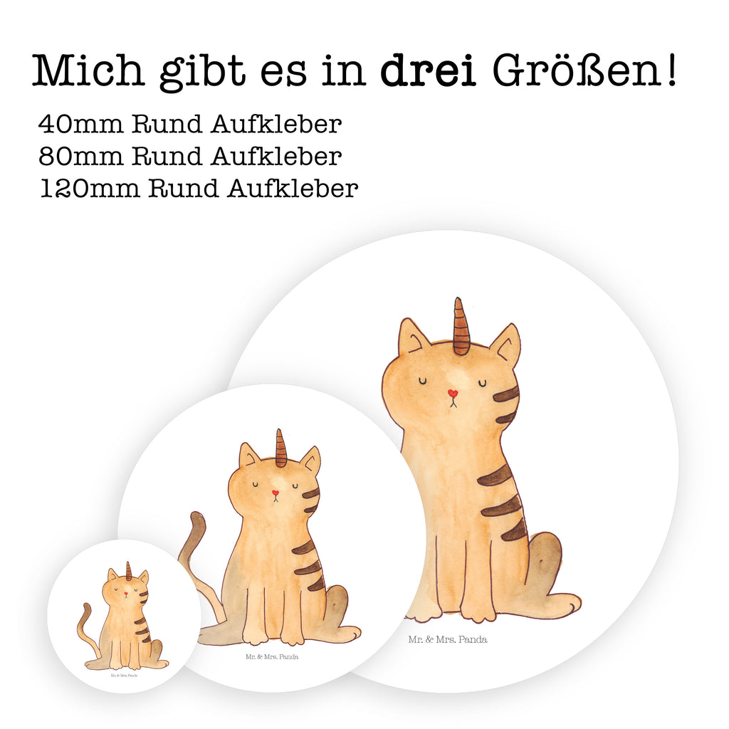 Rund Aufkleber Einhorn Katze Sticker, Aufkleber, Etikett, Einhorn, Einhörner, Einhorn Deko, Pegasus, Unicorn, Katzer, Mieze, Regenbogen, Glitzer, Einhornpower, Erwachsenwerden, Katze, Katzenhorn, Einhornkatze, Kittyhorn