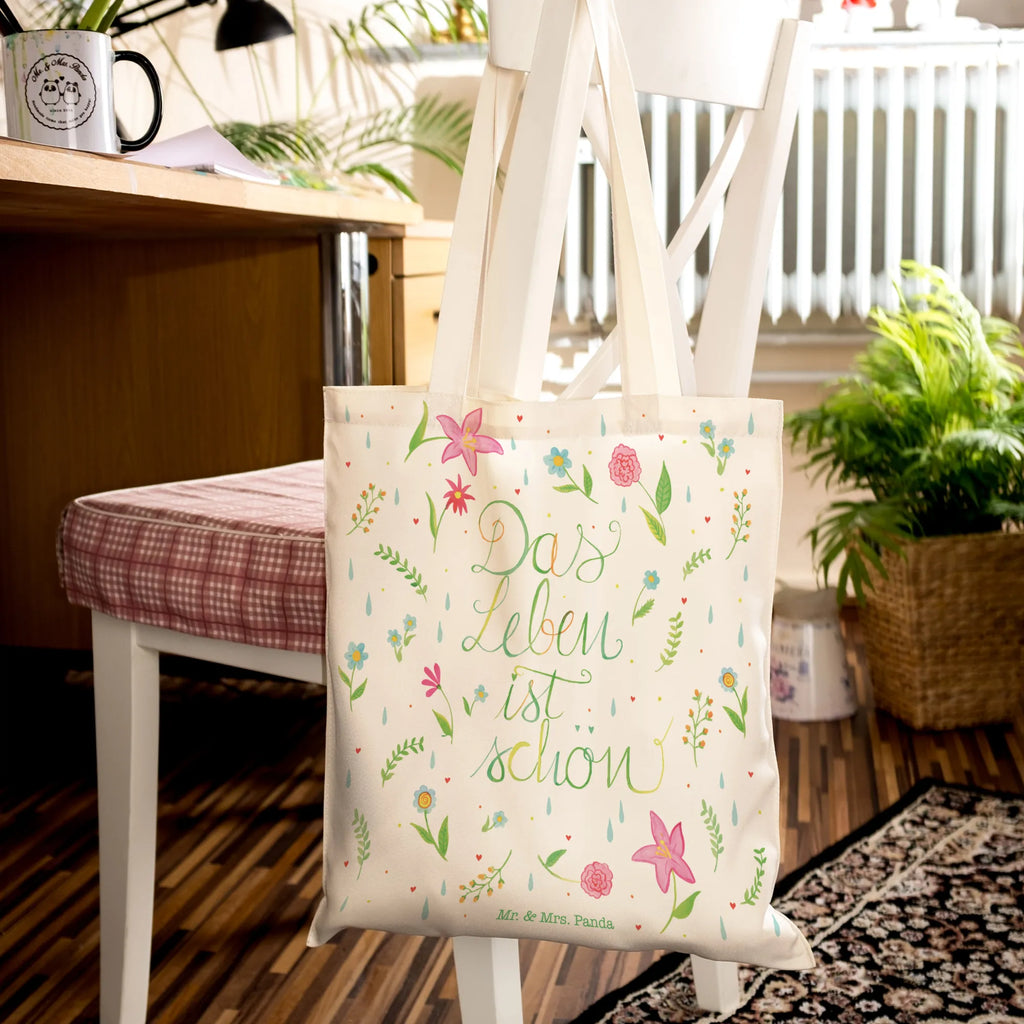 Einkaufstasche Blumen Das Leben ist schön Tragetasche, Tasche, Beutel, Stofftasche, Baumwolltasche, Umhängetasche, Shopper, Einkaufstasche, Beuteltasche, Blumen Deko, Frühlings Deko, Sommer Deko, Dekoration, positive Botschaft, Naturliebhaber, Outdoor, Natur, Abenteuer, Blumen, Blümchen, Das Leben ist schön, Spruch über das Leben, Motivation Spruch, fröhlich sein, glücklich sein