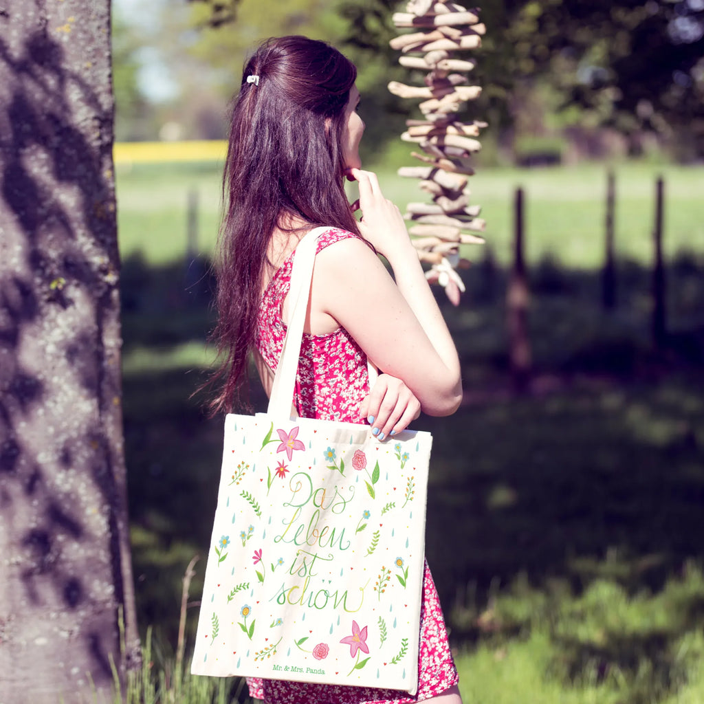 Einkaufstasche Blumen Das Leben ist schön Tragetasche, Tasche, Beutel, Stofftasche, Baumwolltasche, Umhängetasche, Shopper, Einkaufstasche, Beuteltasche, Blumen Deko, Frühlings Deko, Sommer Deko, Dekoration, positive Botschaft, Naturliebhaber, Outdoor, Natur, Abenteuer, Blumen, Blümchen, Das Leben ist schön, Spruch über das Leben, Motivation Spruch, fröhlich sein, glücklich sein