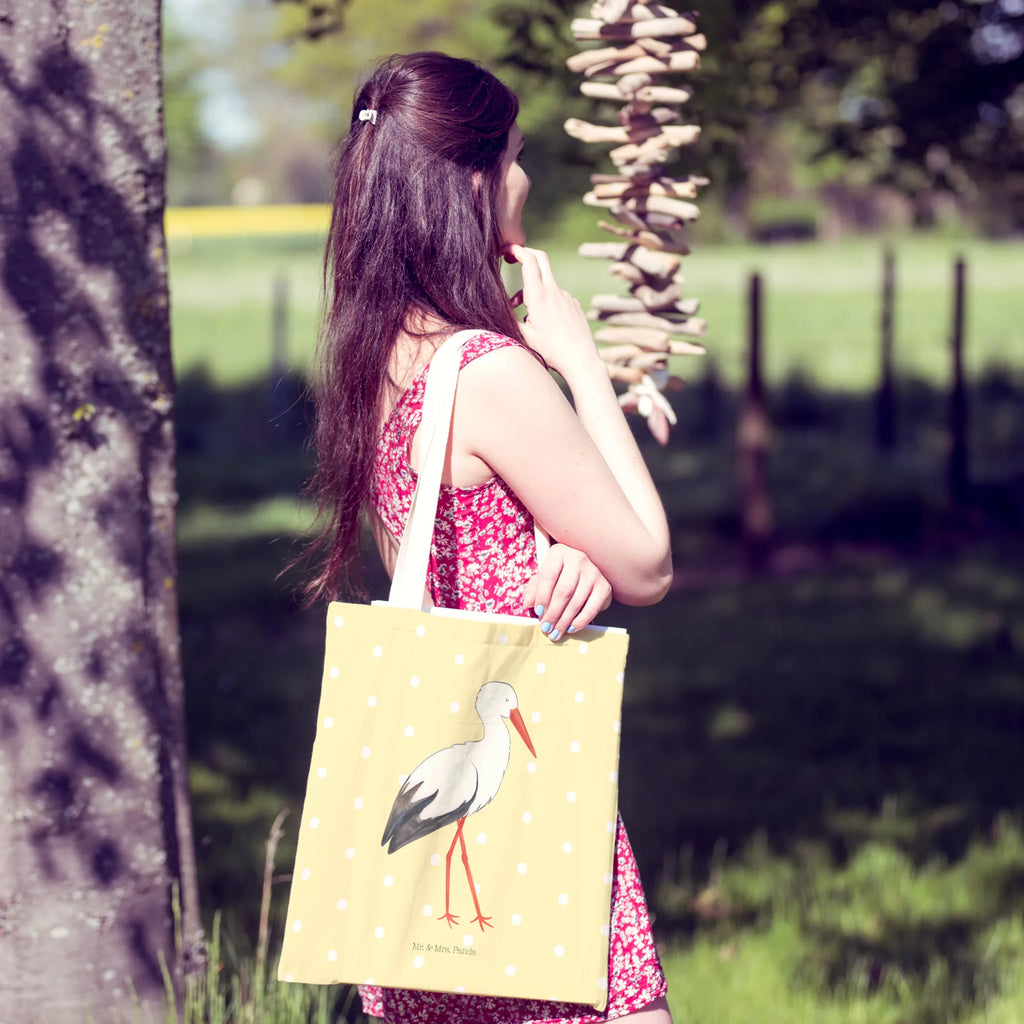 Einkaufstasche Storch Tragetasche, Tasche, Beutel, Stofftasche, Baumwolltasche, Umhängetasche, Shopper, Einkaufstasche, Beuteltasche, Tiermotive, Gute Laune, lustige Sprüche, Tiere, Storch, Störche, Schwangerschaft, Geburt, Mutter, Mütter, Mutter werden, Schwanger, Babybauch, Baby