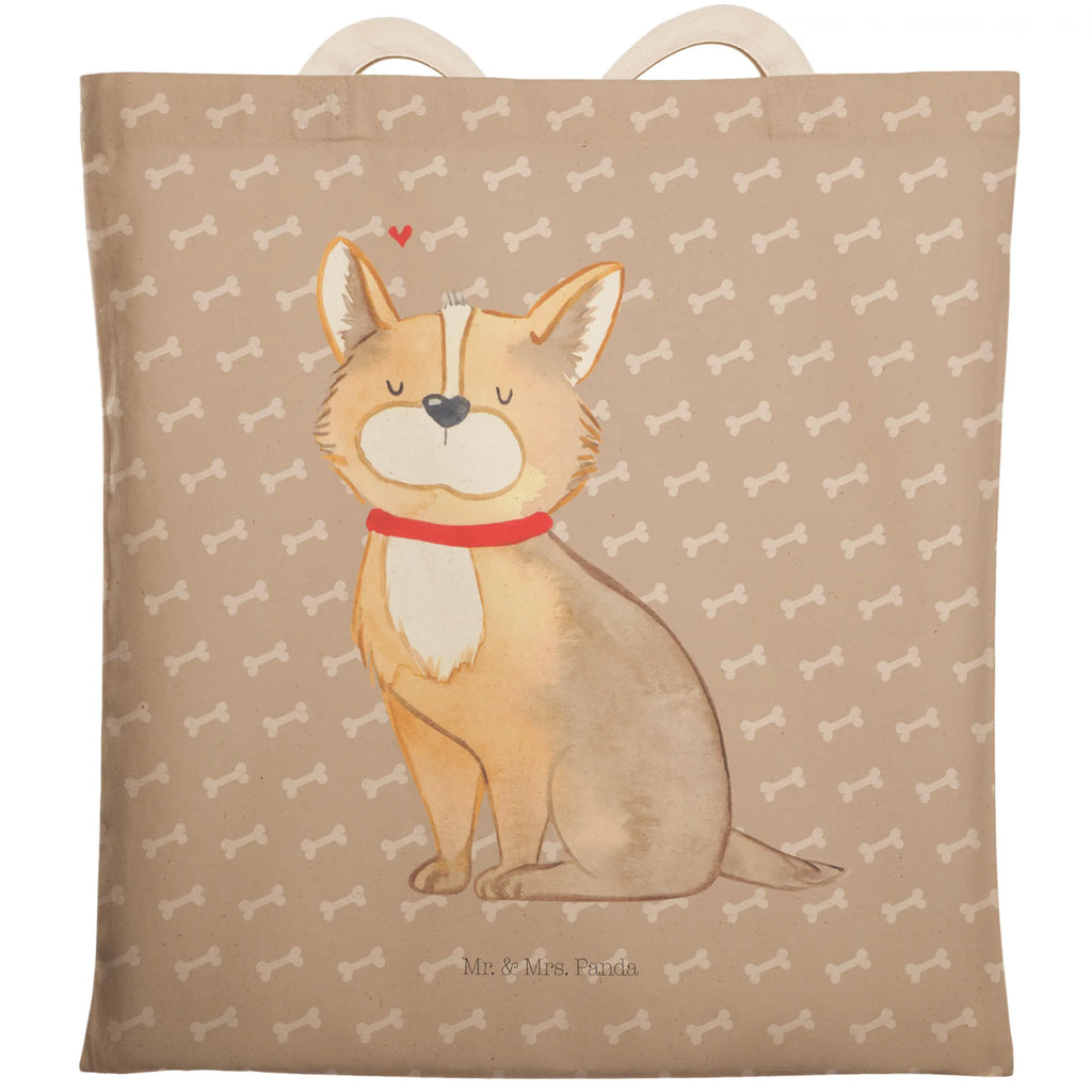 Einkaufstasche Hund Glück Tragetasche, Tasche, Beutel, Stofftasche, Baumwolltasche, Umhängetasche, Shopper, Einkaufstasche, Beuteltasche, Hund, Hundemotiv, Haustier, Hunderasse, Tierliebhaber, Hundebesitzer, Sprüche, Corgie, Hundeliebe, Spruch, Hundemama, Liebe