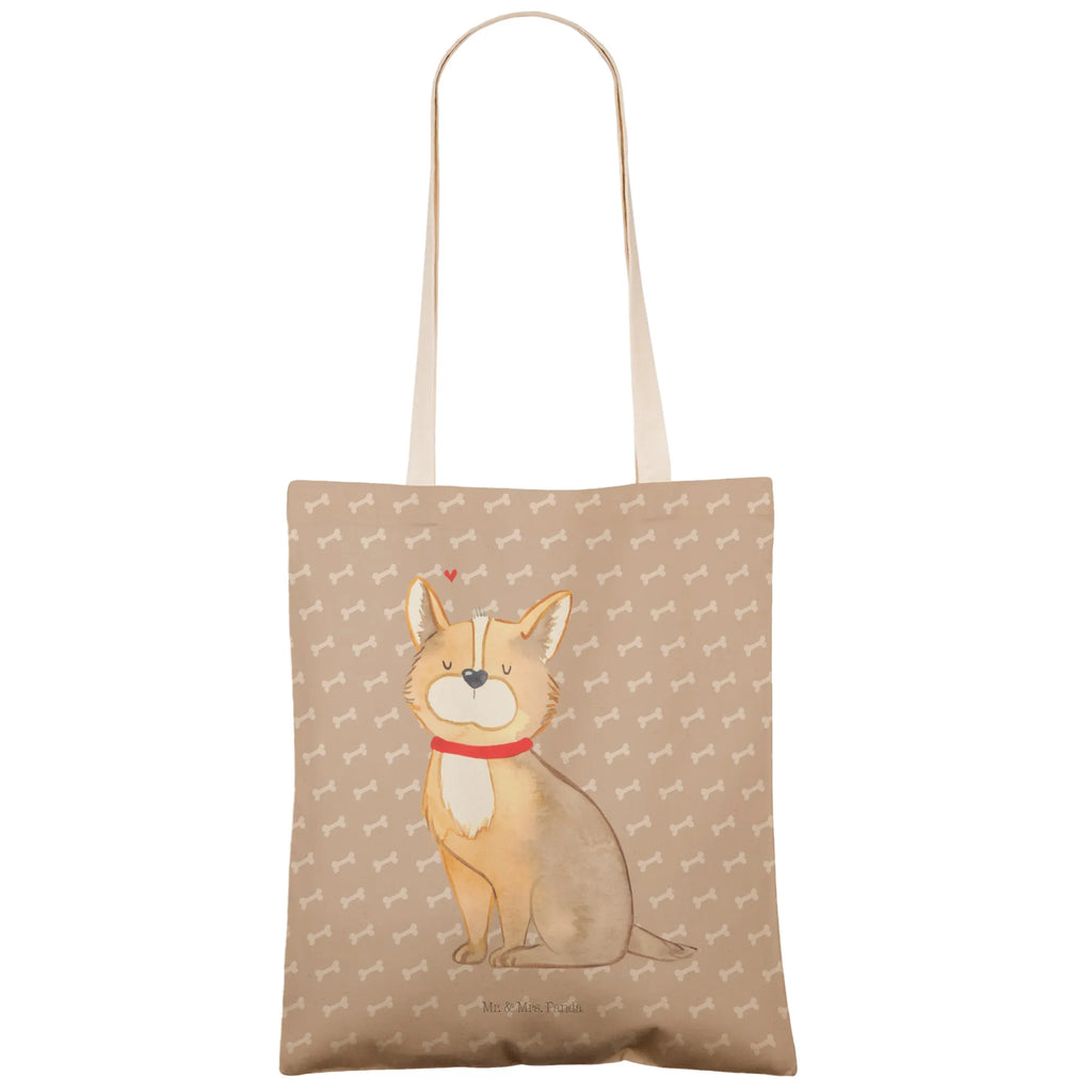 Einkaufstasche Hund Glück Tragetasche, Tasche, Beutel, Stofftasche, Baumwolltasche, Umhängetasche, Shopper, Einkaufstasche, Beuteltasche, Hund, Hundemotiv, Haustier, Hunderasse, Tierliebhaber, Hundebesitzer, Sprüche, Corgie, Hundeliebe, Spruch, Hundemama, Liebe