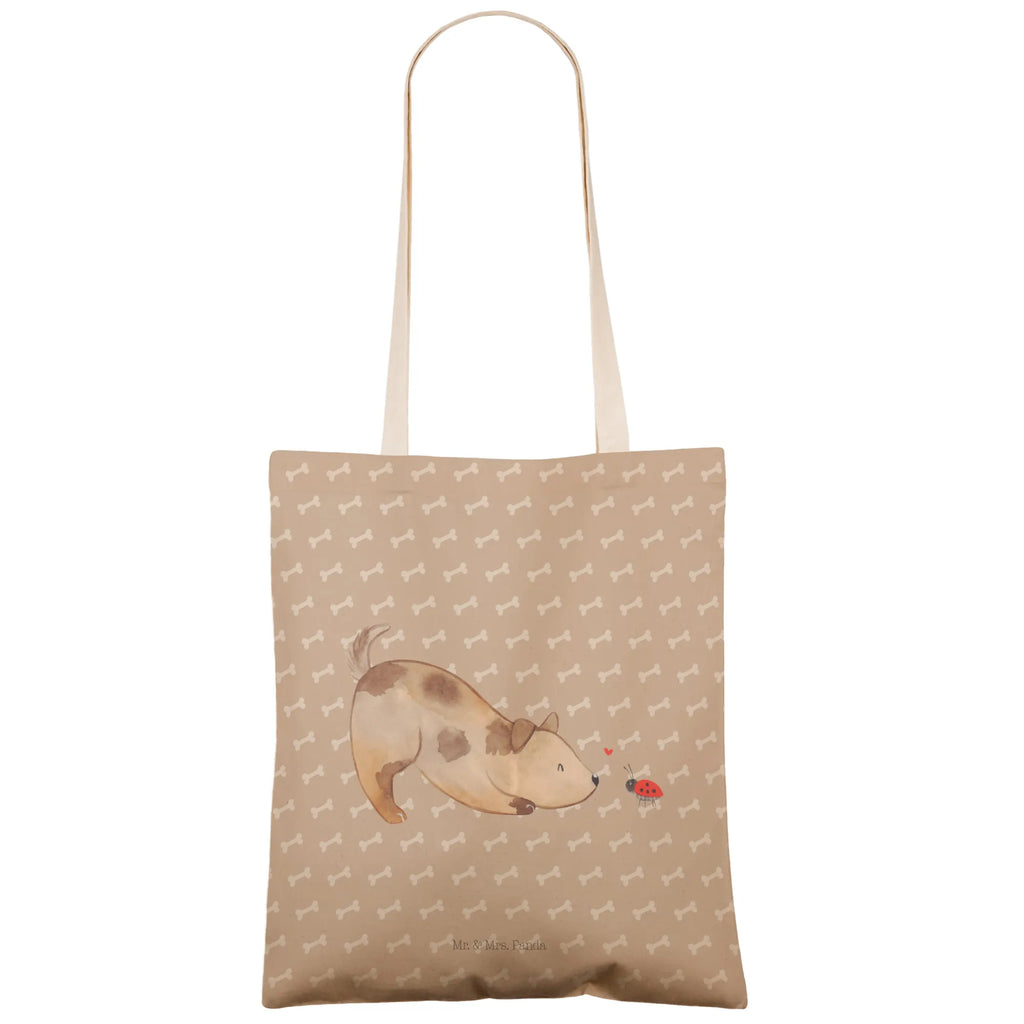 Einkaufstasche Hund Marienkäfer Tragetasche, Tasche, Beutel, Stofftasche, Baumwolltasche, Umhängetasche, Shopper, Einkaufstasche, Beuteltasche, Hund, Hundemotiv, Haustier, Hunderasse, Tierliebhaber, Hundebesitzer, Sprüche, Hunde, Hundespruch, Marienkäfer, Mischling, Mischlinghund