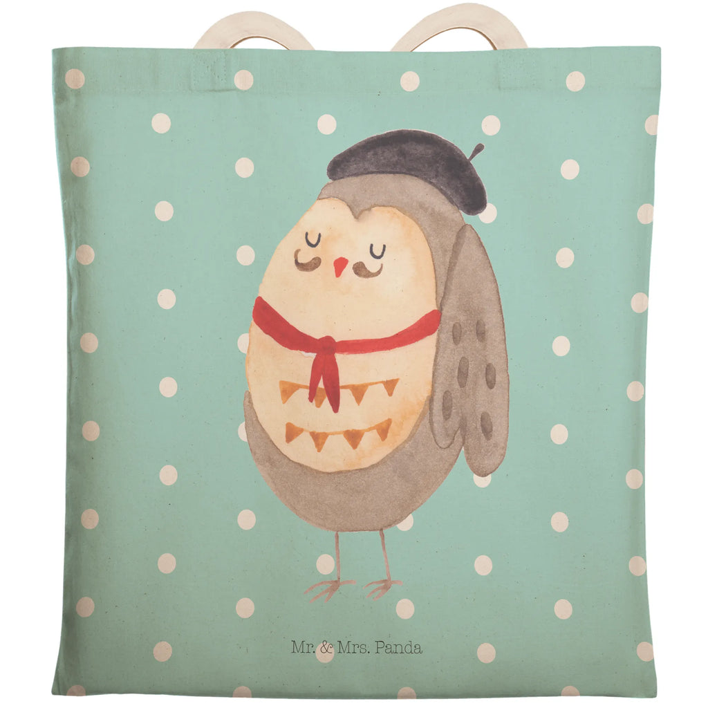 Einkaufstasche Eule Französisch Tragetasche, Tasche, Beutel, Stofftasche, Baumwolltasche, Umhängetasche, Shopper, Einkaufstasche, Beuteltasche, Eule, Eulen, Eule Deko, Owl, hibou, La vie est belle, das Leben ist schön, Spruch schön, Spruch Französisch, Frankreich