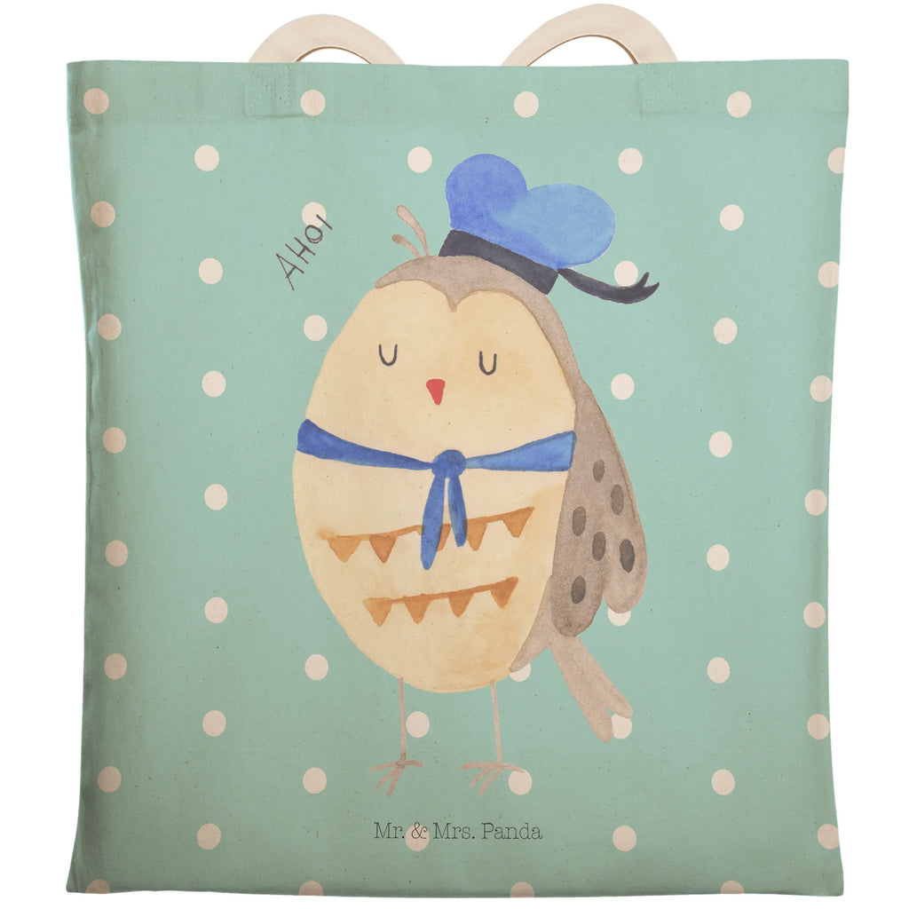 Einkaufstasche Eule Matrosen Tragetasche, Tasche, Beutel, Stofftasche, Baumwolltasche, Umhängetasche, Shopper, Einkaufstasche, Beuteltasche, Eule, Eule Spruch, Eule Deko, Owl, Wortspiel lustig, Matrose, Freundin, Ehe, Seefahrer, Heimathafen, Hochzeitstag Geschenk