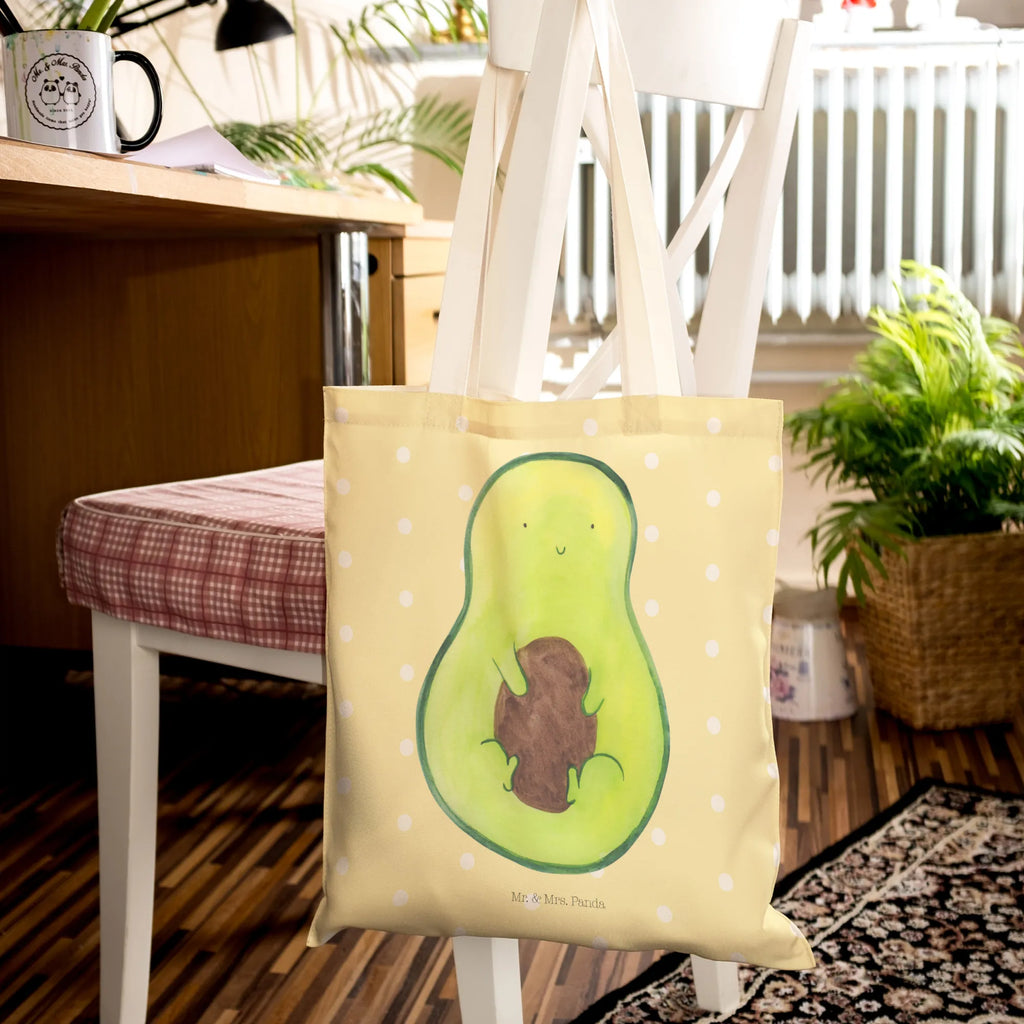 Einkaufstasche Avocado mit Kern Tragetasche, Tasche, Beutel, Stofftasche, Baumwolltasche, Umhängetasche, Shopper, Einkaufstasche, Beuteltasche, Avocado, Veggie, Vegan, Gesund, Avokado, Avocadokern, Kern, Pflanze, Spruch Leben