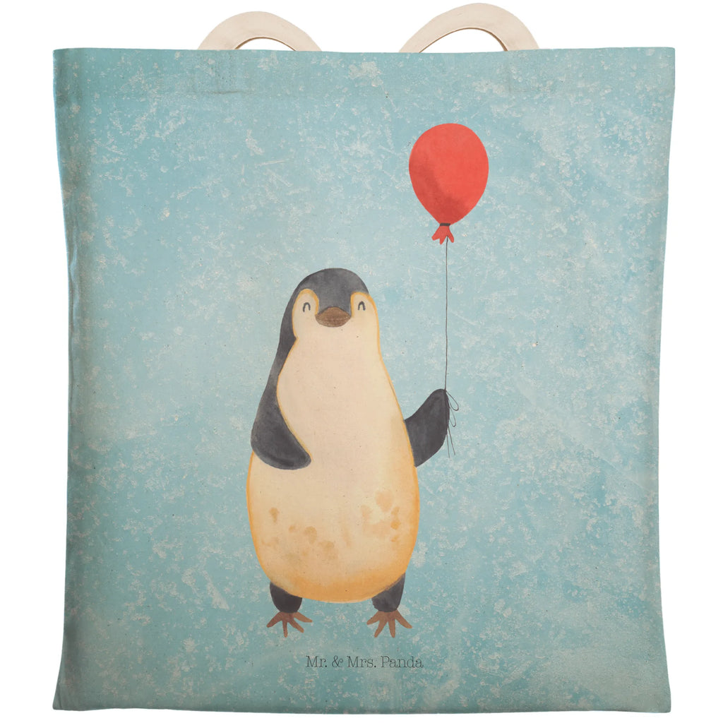 Einkaufstasche Pinguin Luftballon Tragetasche, Tasche, Beutel, Stofftasche, Baumwolltasche, Umhängetasche, Shopper, Einkaufstasche, Beuteltasche, Pinguin, Pinguine, Luftballon, Tagträume, Lebenslust, Geschenk Freundin, Geschenkidee, beste Freundin, Motivation, Neustart, neues Leben, Liebe, Glück