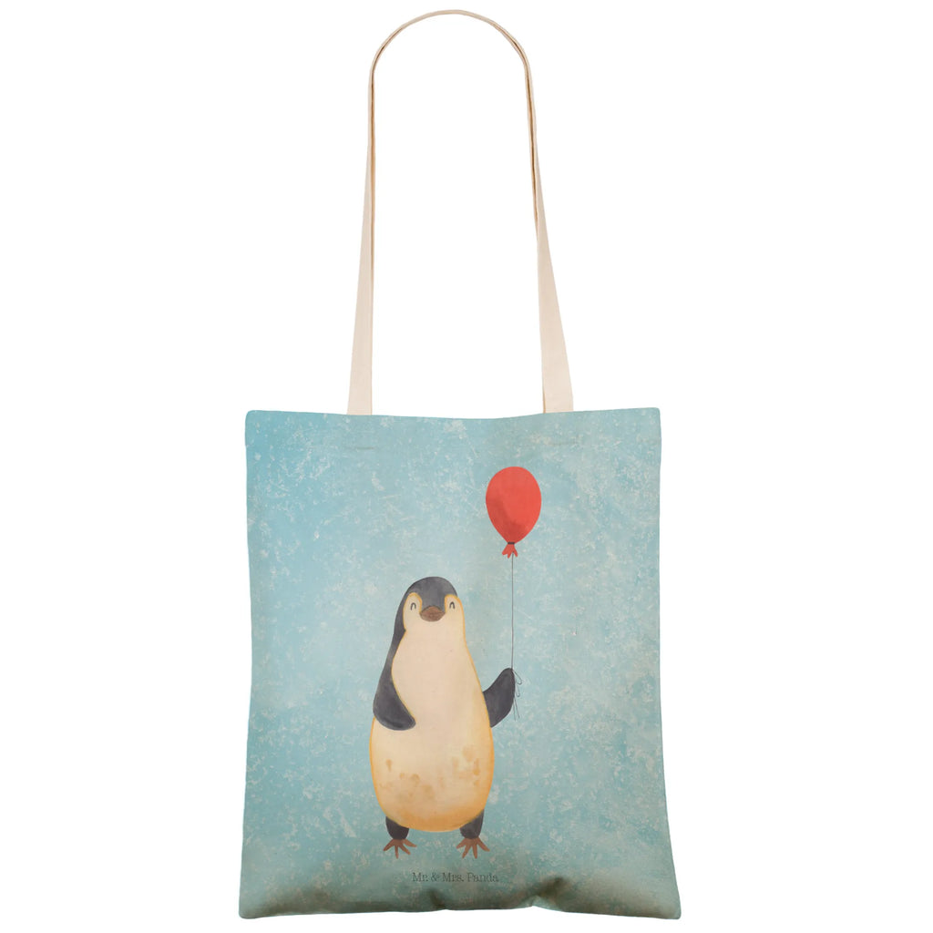 Einkaufstasche Pinguin Luftballon Tragetasche, Tasche, Beutel, Stofftasche, Baumwolltasche, Umhängetasche, Shopper, Einkaufstasche, Beuteltasche, Pinguin, Pinguine, Luftballon, Tagträume, Lebenslust, Geschenk Freundin, Geschenkidee, beste Freundin, Motivation, Neustart, neues Leben, Liebe, Glück