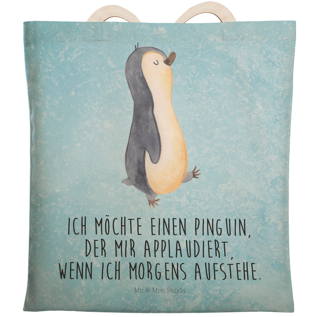 Einkaufstasche Pinguin marschieren Tragetasche, Tasche, Beutel, Stofftasche, Baumwolltasche, Umhängetasche, Shopper, Einkaufstasche, Beuteltasche, Pinguin, Pinguine, Frühaufsteher, Langschläfer, Bruder, Schwester, Familie