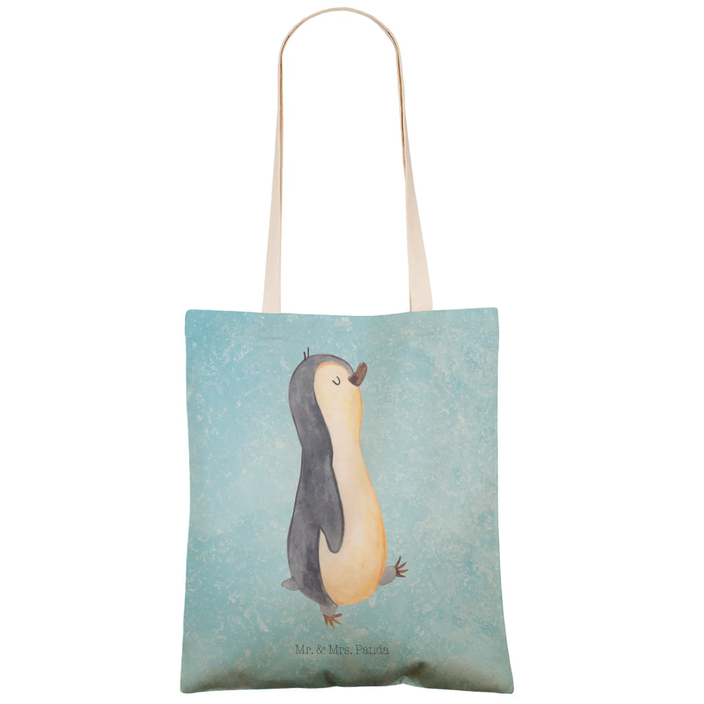 Einkaufstasche Pinguin marschieren Tragetasche, Tasche, Beutel, Stofftasche, Baumwolltasche, Umhängetasche, Shopper, Einkaufstasche, Beuteltasche, Pinguin, Pinguine, Frühaufsteher, Langschläfer, Bruder, Schwester, Familie