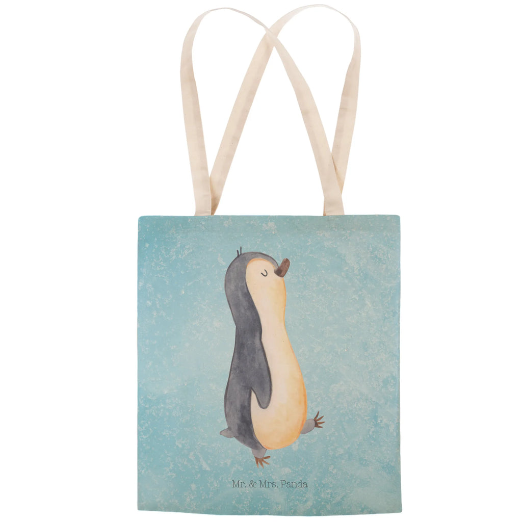 Einkaufstasche Pinguin marschieren Tragetasche, Tasche, Beutel, Stofftasche, Baumwolltasche, Umhängetasche, Shopper, Einkaufstasche, Beuteltasche, Pinguin, Pinguine, Frühaufsteher, Langschläfer, Bruder, Schwester, Familie