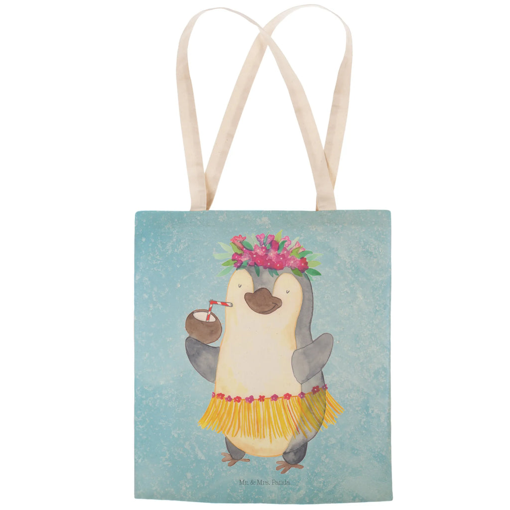 Einkaufstasche Pinguin Kokosnuss Tragetasche, Tasche, Beutel, Stofftasche, Baumwolltasche, Umhängetasche, Shopper, Einkaufstasche, Beuteltasche, Pinguin, Aloha, Hawaii, Urlaub, Kokosnuss, Pinguine