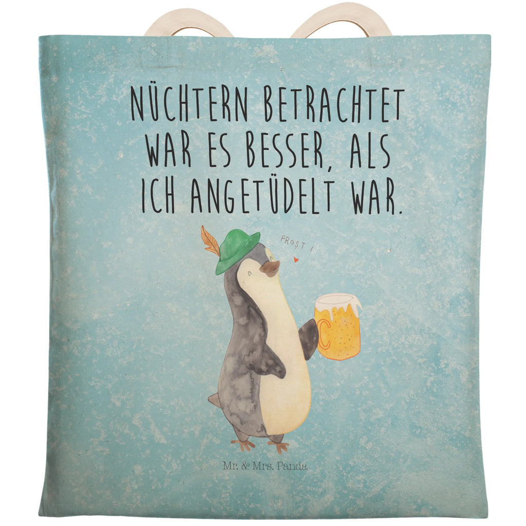 Einkaufstasche Pinguin Bier Tragetasche, Tasche, Beutel, Stofftasche, Baumwolltasche, Umhängetasche, Shopper, Einkaufstasche, Beuteltasche, Pinguin, Pinguine, Bier, Oktoberfest