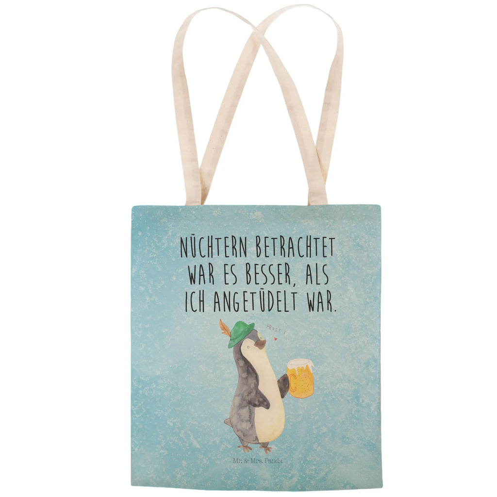 Einkaufstasche Pinguin Bier Tragetasche, Tasche, Beutel, Stofftasche, Baumwolltasche, Umhängetasche, Shopper, Einkaufstasche, Beuteltasche, Pinguin, Pinguine, Bier, Oktoberfest