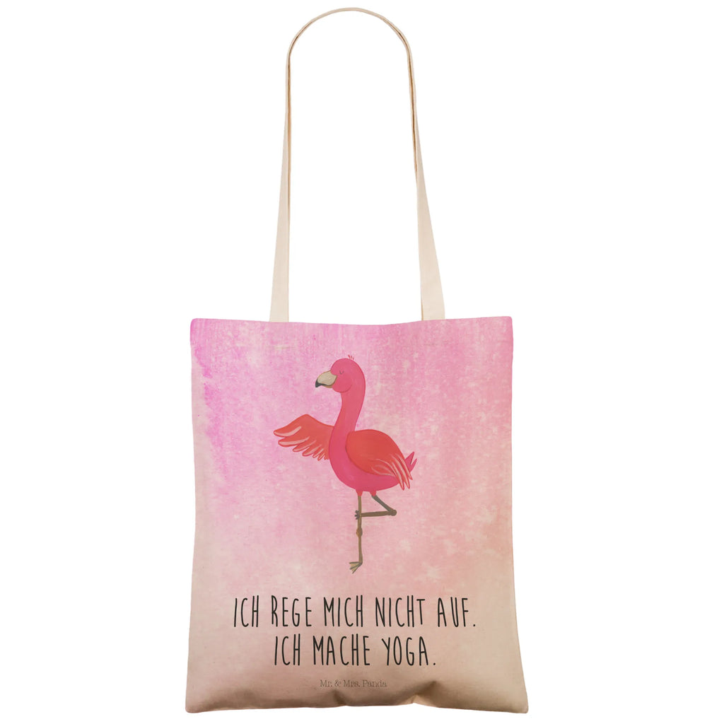 Einkaufstasche Flamingo Yoga Tragetasche, Tasche, Beutel, Stofftasche, Baumwolltasche, Umhängetasche, Shopper, Einkaufstasche, Beuteltasche, Flamingo, Vogel, Yoga, Namaste, Achtsamkeit, Yoga-Übung, Entspannung, Ärger, Aufregen, Tiefenentspannung