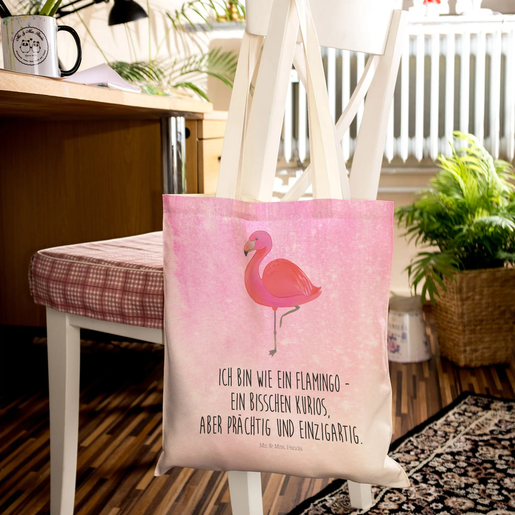 Einkaufstasche Flamingo classic Tragetasche, Tasche, Beutel, Stofftasche, Baumwolltasche, Umhängetasche, Shopper, Einkaufstasche, Beuteltasche, Flamingo, Einzigartig, Selbstliebe, Stolz, ich, für mich, Spruch, Freundin, Freundinnen, Außenseiter, Sohn, Tochter, Geschwister