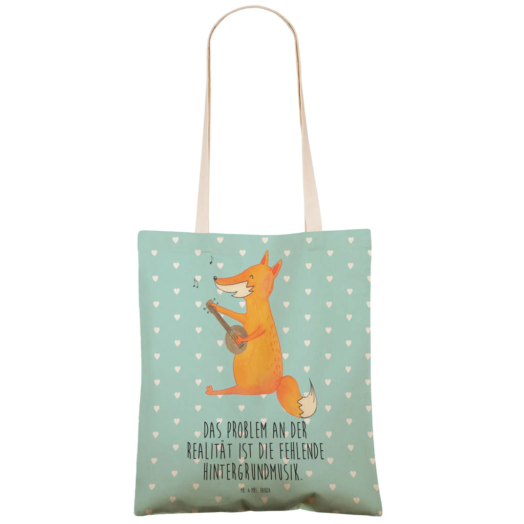 Einkaufstasche Fuchs Gitarre Tragetasche, Tasche, Beutel, Stofftasche, Baumwolltasche, Umhängetasche, Shopper, Einkaufstasche, Beuteltasche, Fuchs, Füchse, Geschenk Musiker, Musik Spruch, Musikerin, Sänger, Sängerin, Gitarre