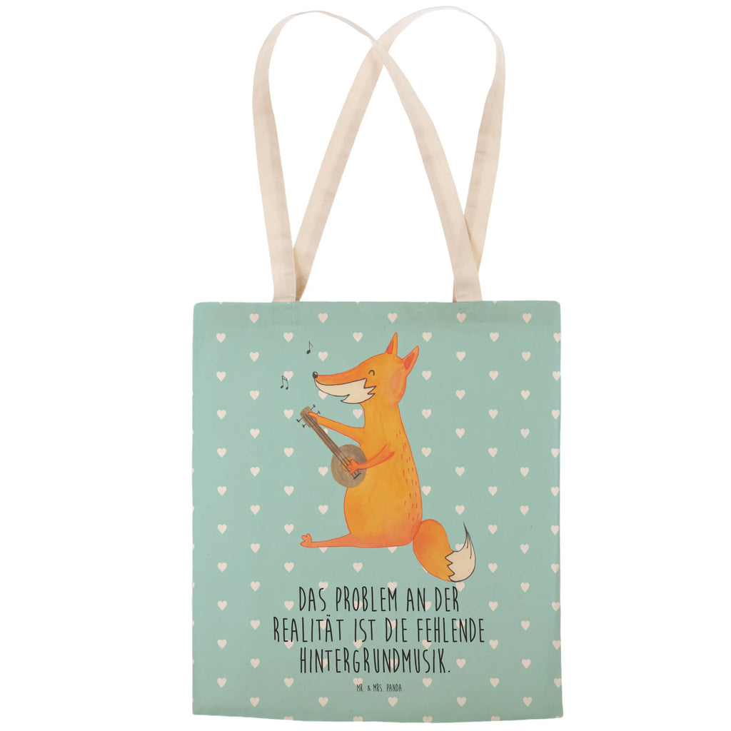 Einkaufstasche Fuchs Gitarre Tragetasche, Tasche, Beutel, Stofftasche, Baumwolltasche, Umhängetasche, Shopper, Einkaufstasche, Beuteltasche, Fuchs, Füchse, Geschenk Musiker, Musik Spruch, Musikerin, Sänger, Sängerin, Gitarre