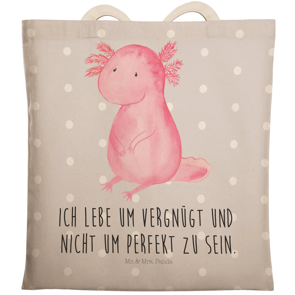 Einkaufstasche Axolotl Tragetasche, Tasche, Beutel, Stofftasche, Baumwolltasche, Umhängetasche, Shopper, Einkaufstasche, Beuteltasche, Axolotl, Molch, Axolot, vergnügt, fröhlich, zufrieden, Lebensstil, Weisheit, Lebensweisheit, Liebe, Freundin