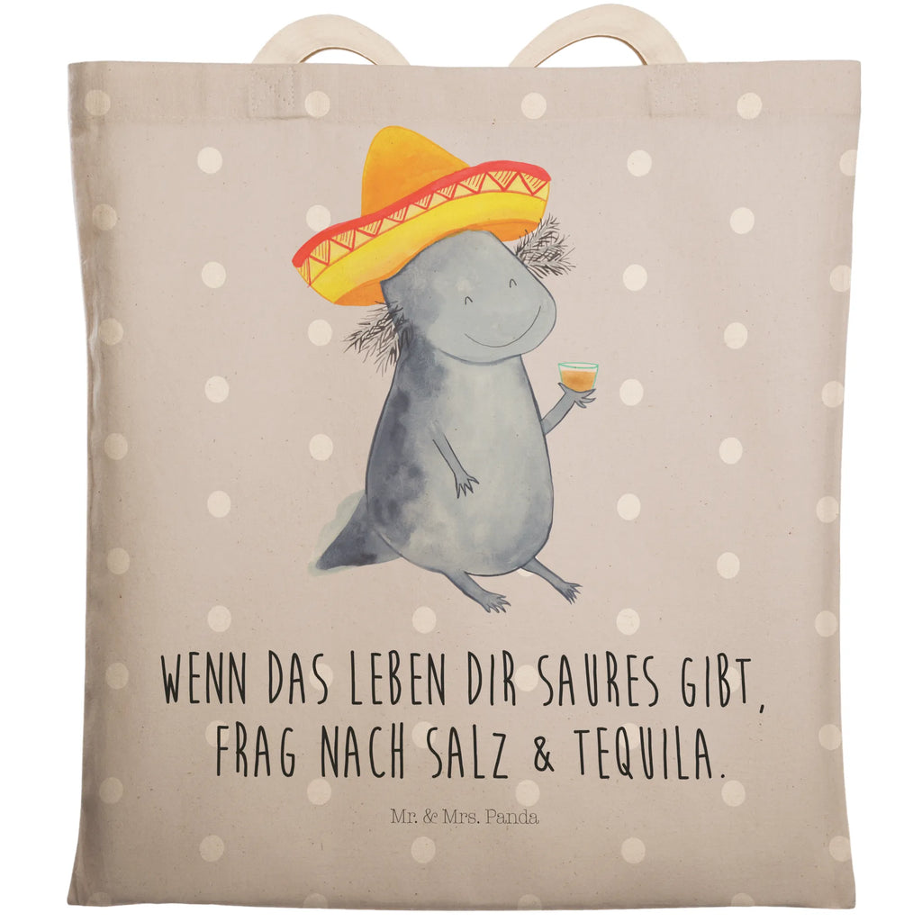 Einkaufstasche Axolotl Tequila Tragetasche, Tasche, Beutel, Stofftasche, Baumwolltasche, Umhängetasche, Shopper, Einkaufstasche, Beuteltasche, Axolotl, Molch, Mexico, Mexiko, Sombrero, Zitrone, Tequila, Motivation, Spruch, Schwanzlurch, Lurch, Lurche, Axolot, Feuerdrache, Feuersalamander