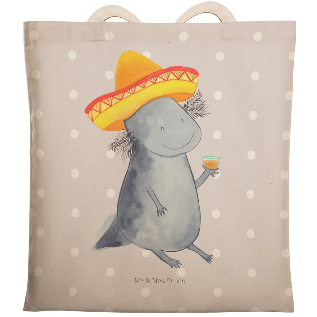 Einkaufstasche Axolotl Tequila Tragetasche, Tasche, Beutel, Stofftasche, Baumwolltasche, Umhängetasche, Shopper, Einkaufstasche, Beuteltasche, Axolotl, Molch, Mexico, Mexiko, Sombrero, Zitrone, Tequila, Motivation, Spruch, Schwanzlurch, Lurch, Lurche, Axolot, Feuerdrache, Feuersalamander