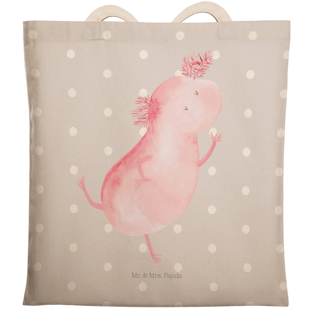 Einkaufstasche Axolotl tanzt Tragetasche, Tasche, Beutel, Stofftasche, Baumwolltasche, Umhängetasche, Shopper, Einkaufstasche, Beuteltasche, Axolotl, Molch, Axolot, Schwanzlurch, Lurch, Lurche, Dachschaden, Sterne, verrückt, Freundin, beste Freundin