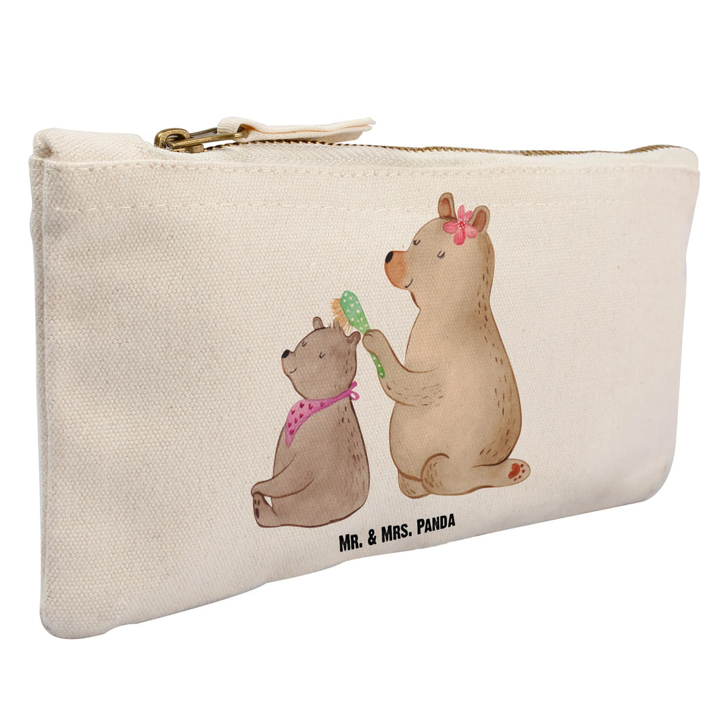 Schminktasche Bär mit Kind Schminktasche, Kosmetiktasche, Kosmetikbeutel, Stiftemäppchen, Etui, Federmappe, Makeup, XXL, Schminketui, Kosmetiketui, Schlamperetui, Familie, Vatertag, Muttertag, Bruder, Schwester, Mama, Papa, Oma, Opa, Geschenk, Mutti, Mutter