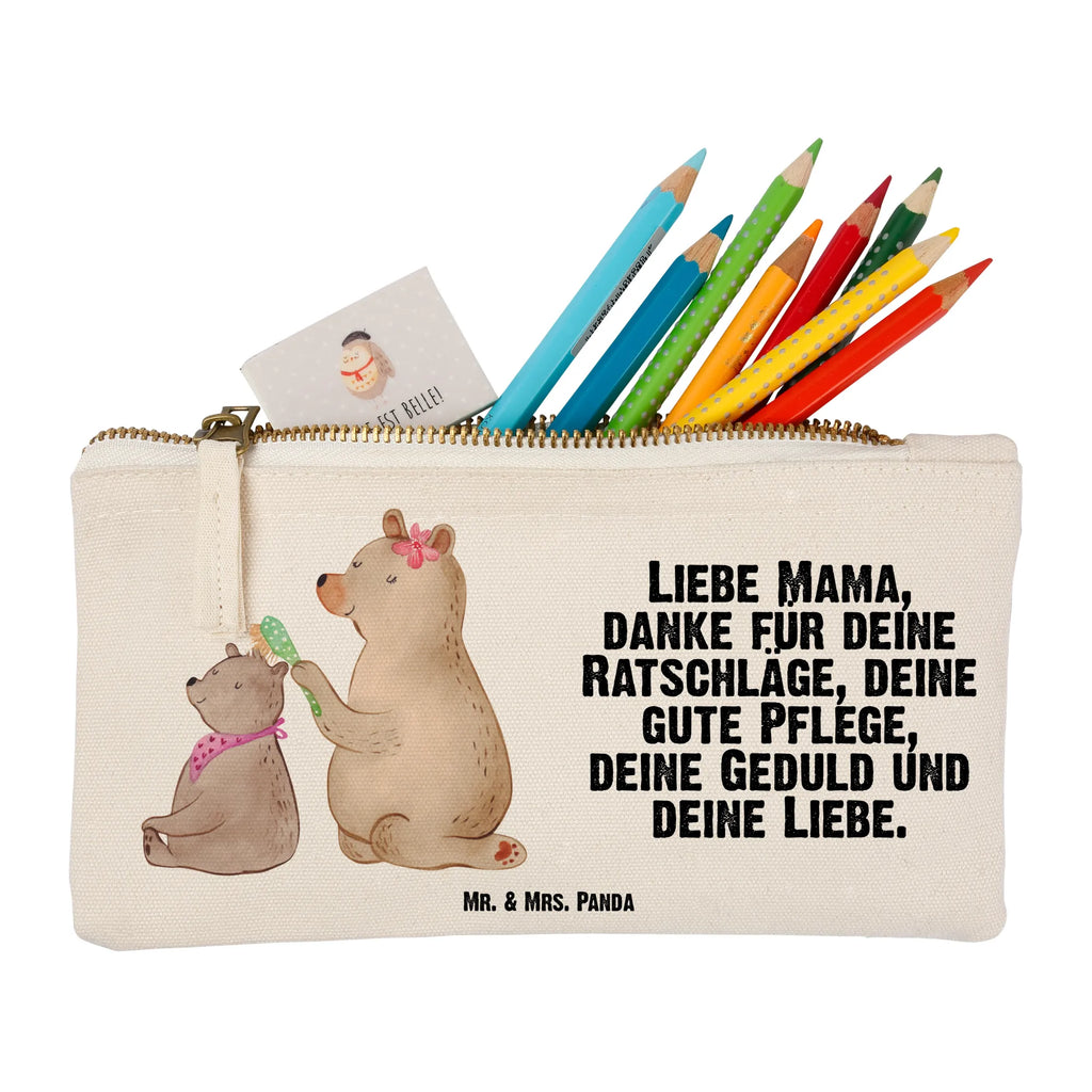 Schminktasche Bär mit Kind Schminktasche, Kosmetiktasche, Kosmetikbeutel, Stiftemäppchen, Etui, Federmappe, Makeup, XXL, Schminketui, Kosmetiketui, Schlamperetui, Familie, Vatertag, Muttertag, Bruder, Schwester, Mama, Papa, Oma, Opa, Geschenk, Mutti, Mutter