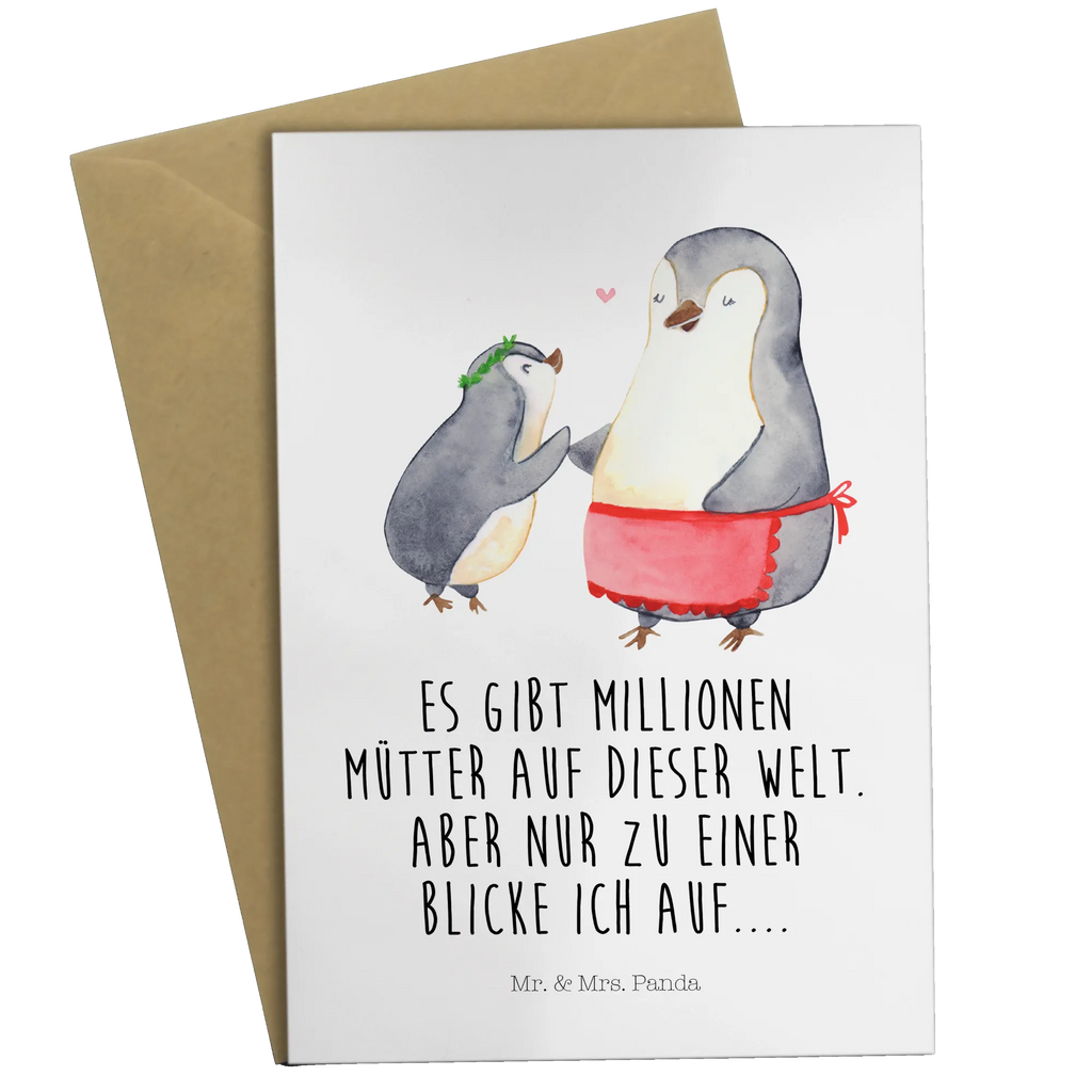 Grußkarte Pinguin mit Kind Grußkarte, Klappkarte, Einladungskarte, Glückwunschkarte, Hochzeitskarte, Geburtstagskarte, Karte, Ansichtskarten, Familie, Vatertag, Muttertag, Bruder, Schwester, Mama, Papa, Oma, Opa, Geschenk, Mami, Mutti, Mutter, Geburststag