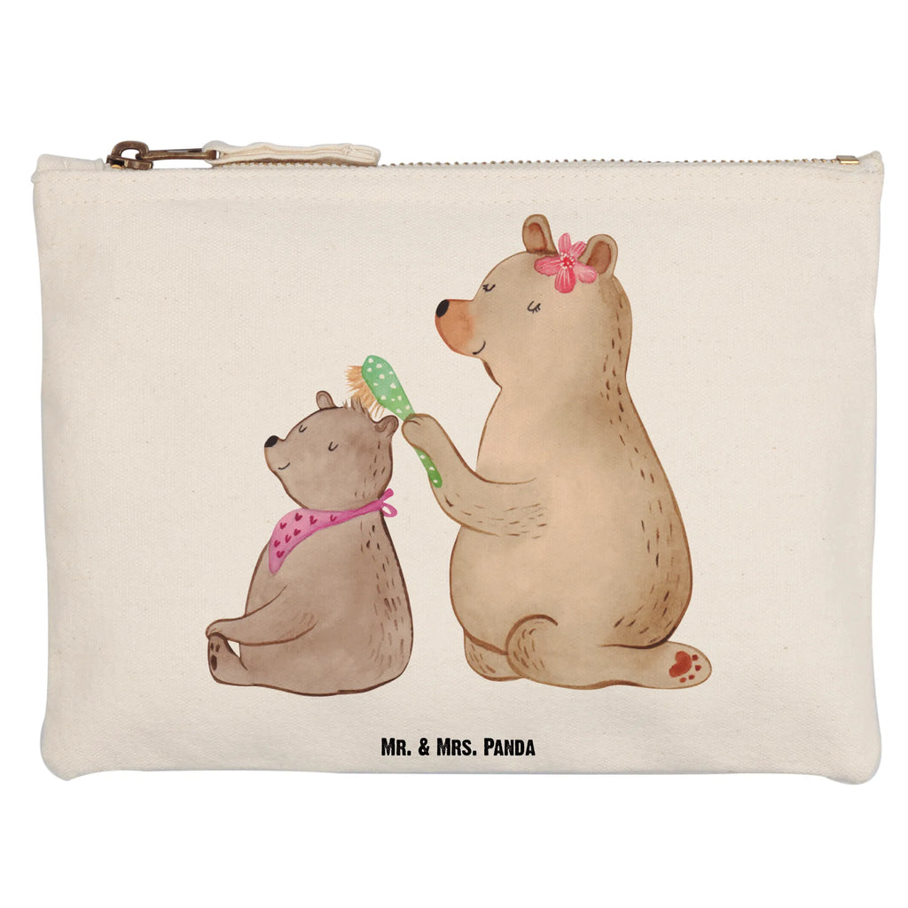 Schminktasche Bär mit Kind Schminktasche, Kosmetiktasche, Kosmetikbeutel, Stiftemäppchen, Etui, Federmappe, Makeup, XXL, Schminketui, Kosmetiketui, Schlamperetui, Familie, Vatertag, Muttertag, Bruder, Schwester, Mama, Papa, Oma, Opa, Geschenk, Mutti, Mutter