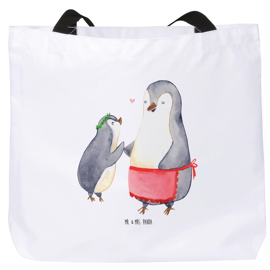 Shopper Pinguin mit Kind Beutel, Einkaufstasche, Tasche, Strandtasche, Einkaufsbeutel, Shopper, Schultasche, Freizeittasche, Tragebeutel, Schulbeutel, Alltagstasche, Familie, Vatertag, Muttertag, Bruder, Schwester, Mama, Papa, Oma, Opa, Geschenk, Mami, Mutti, Mutter, Geburststag