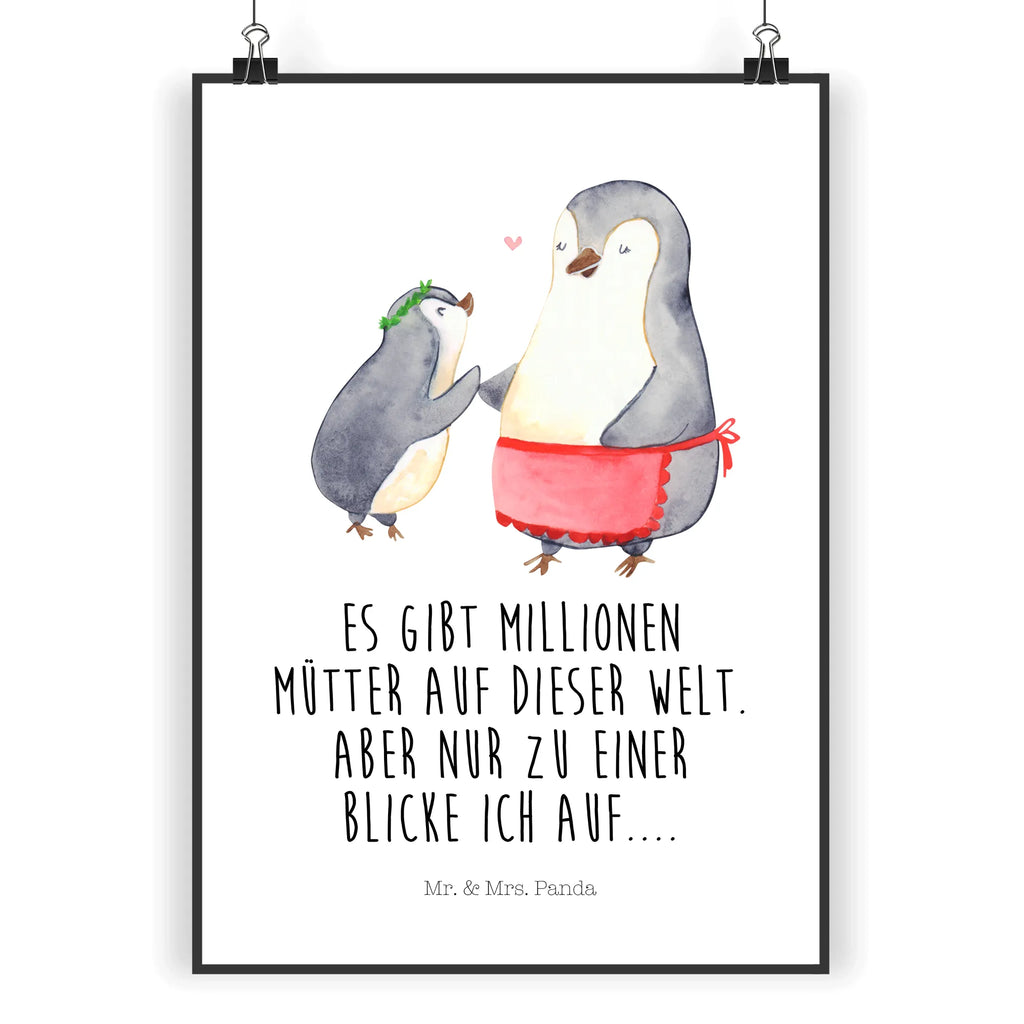 Poster Pinguin mit Kind Poster, Wandposter, Bild, Wanddeko, Küchenposter, Kinderposter, Wanddeko Bild, Raumdekoration, Wanddekoration, Handgemaltes Poster, Mr. & Mrs. Panda Poster, Designposter, Kunstdruck, Posterdruck, Familie, Vatertag, Muttertag, Bruder, Schwester, Mama, Papa, Oma, Opa, Geschenk, Mami, Mutti, Mutter, Geburststag