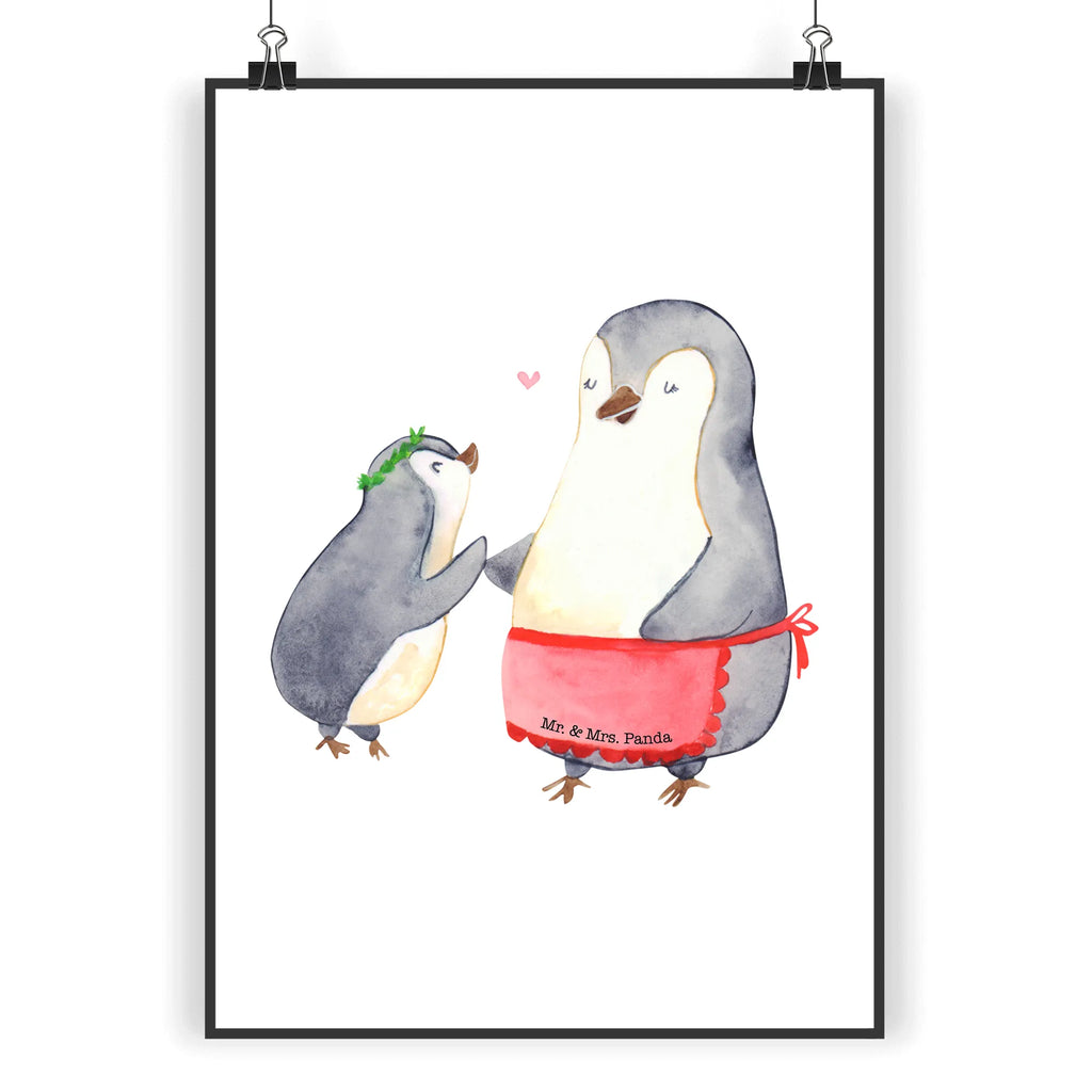 Poster Pinguin mit Kind Poster, Wandposter, Bild, Wanddeko, Küchenposter, Kinderposter, Wanddeko Bild, Raumdekoration, Wanddekoration, Handgemaltes Poster, Mr. & Mrs. Panda Poster, Designposter, Kunstdruck, Posterdruck, Familie, Vatertag, Muttertag, Bruder, Schwester, Mama, Papa, Oma, Opa, Geschenk, Mami, Mutti, Mutter, Geburststag