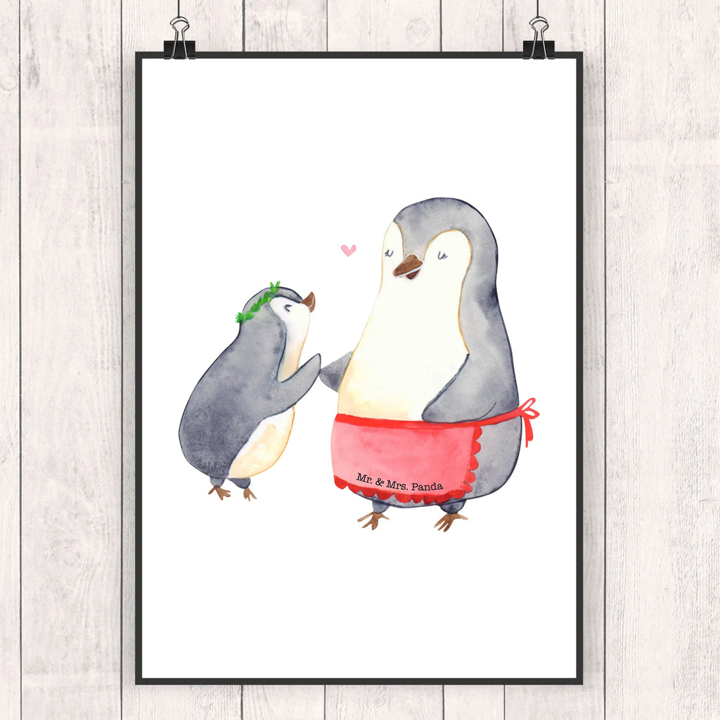 Poster Pinguin mit Kind Poster, Wandposter, Bild, Wanddeko, Küchenposter, Kinderposter, Wanddeko Bild, Raumdekoration, Wanddekoration, Handgemaltes Poster, Mr. & Mrs. Panda Poster, Designposter, Kunstdruck, Posterdruck, Familie, Vatertag, Muttertag, Bruder, Schwester, Mama, Papa, Oma, Opa, Geschenk, Mami, Mutti, Mutter, Geburststag