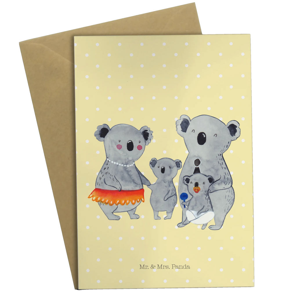 Grußkarte Koala Familie Grußkarte, Klappkarte, Einladungskarte, Glückwunschkarte, Hochzeitskarte, Geburtstagskarte, Karte, Ansichtskarten, Familie, Vatertag, Muttertag, Bruder, Schwester, Mama, Papa, Oma, Opa, Koala, Koalas, Family, Kinder, Geschwister, Familienleben