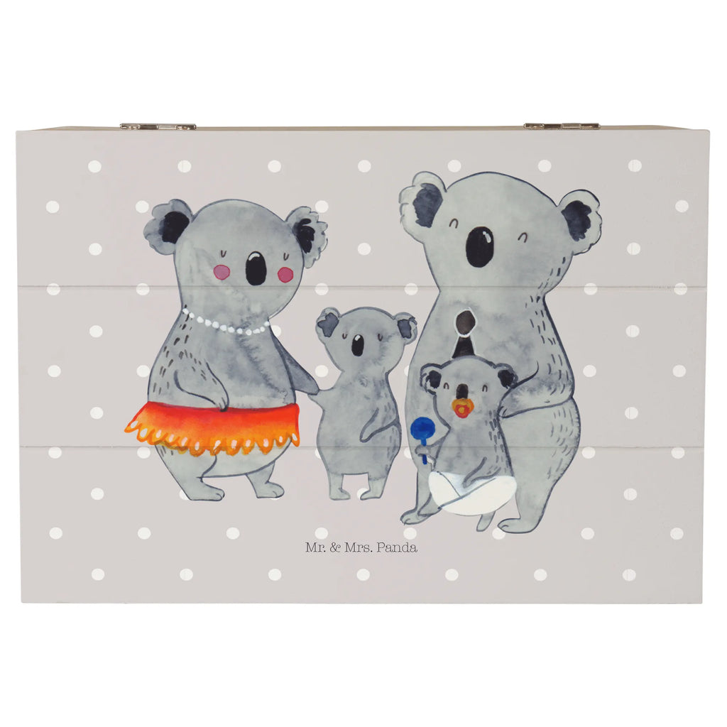 Holzkiste Koala Familie Holzkiste, Kiste, Schatzkiste, Truhe, Schatulle, XXL, Erinnerungsbox, Erinnerungskiste, Dekokiste, Aufbewahrungsbox, Geschenkbox, Geschenkdose, Familie, Vatertag, Muttertag, Bruder, Schwester, Mama, Papa, Oma, Opa, Koala, Koalas, Family, Kinder, Geschwister, Familienleben