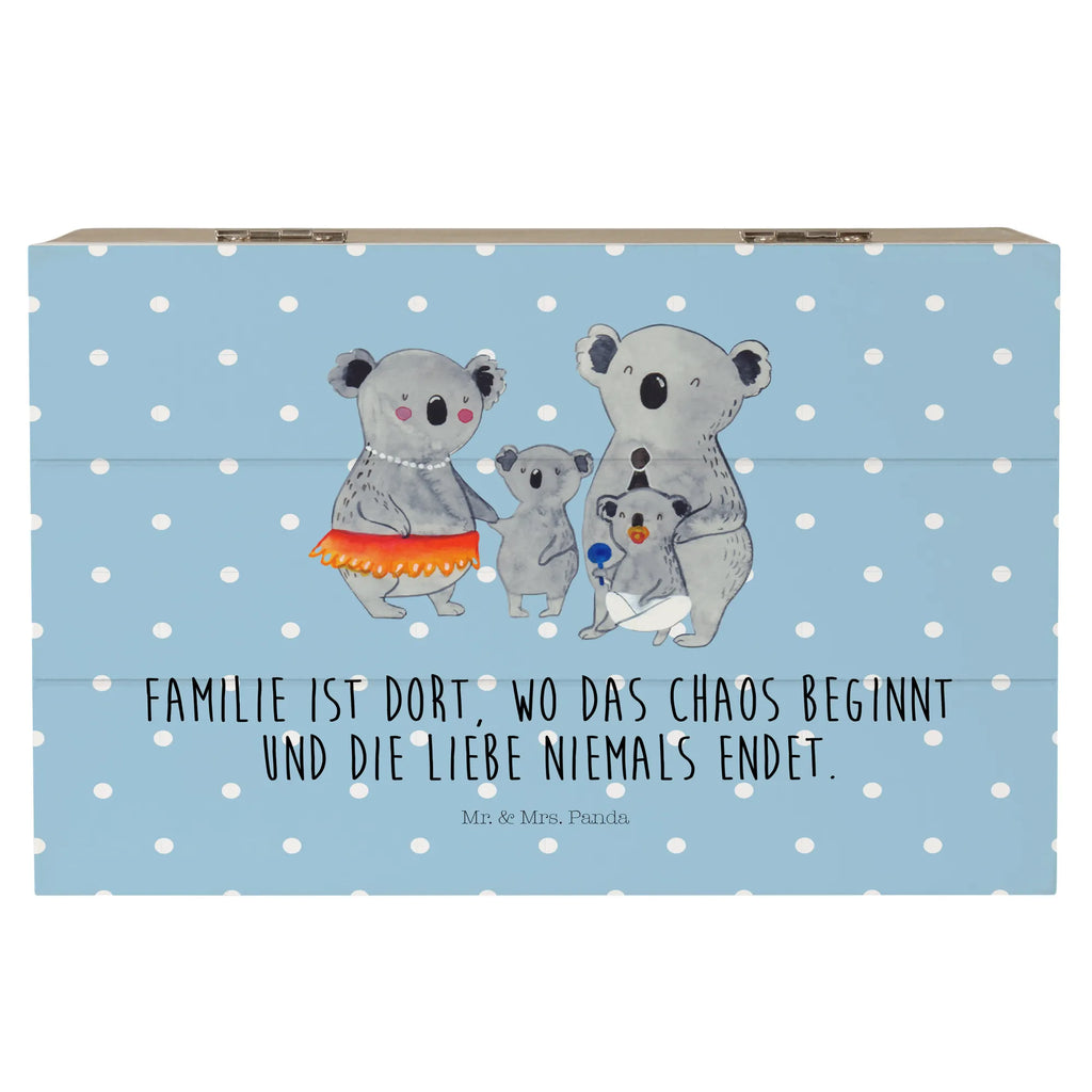 Holzkiste Koala Familie Holzkiste, Kiste, Schatzkiste, Truhe, Schatulle, XXL, Erinnerungsbox, Erinnerungskiste, Dekokiste, Aufbewahrungsbox, Geschenkbox, Geschenkdose, Familie, Vatertag, Muttertag, Bruder, Schwester, Mama, Papa, Oma, Opa, Koala, Koalas, Family, Kinder, Geschwister, Familienleben