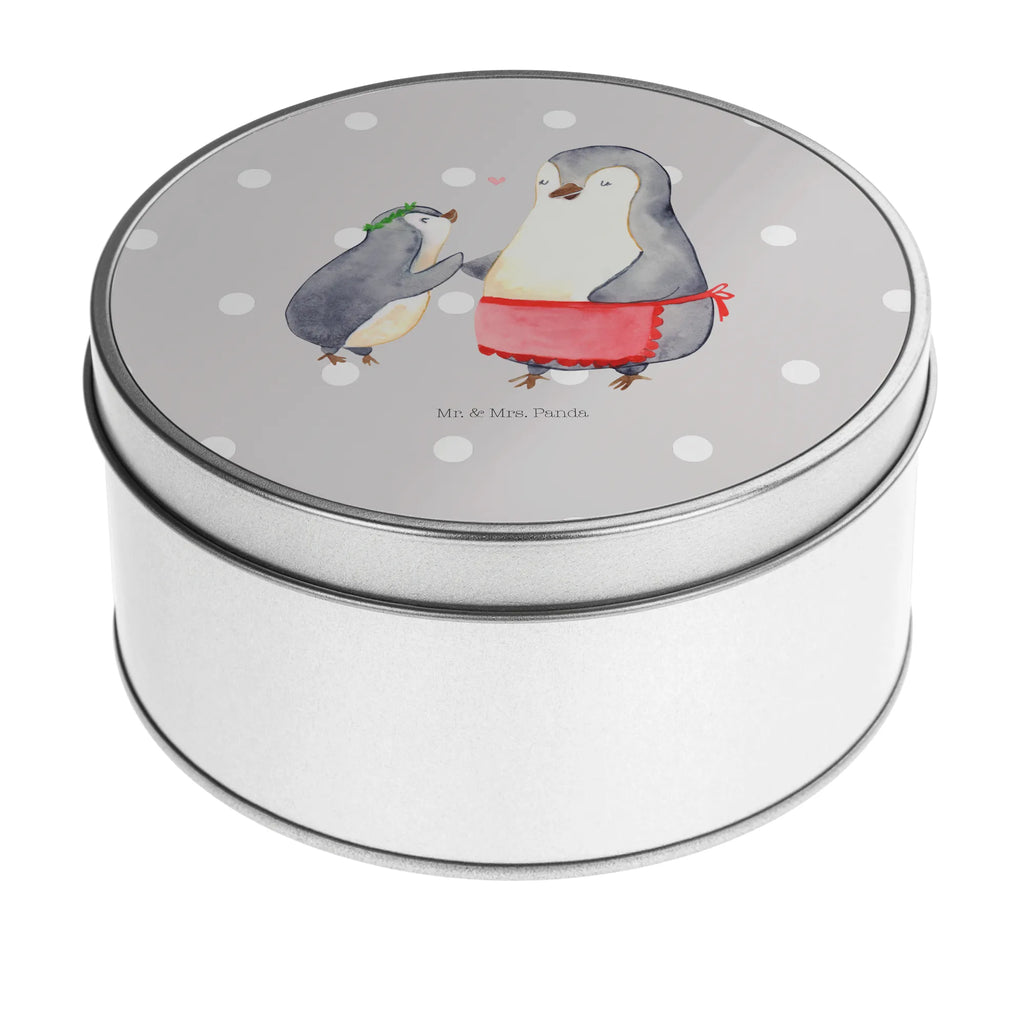 Blechdose rund Pinguin mit Kind Metalldose, Keksdose, Dose, Vorratsdose, Geschenkbox, Lunchbox, Aufbewahrungsbox, Vorratsdosen, Metallkiste, Metallbox, Metallboxen, Aufbewahrungskiste, Geschenkkiste, Blechdosen mit Deckel, Metallkiste mit Deckel, Vorratsdosen mit Deckel, Metall Dose, Familie, Vatertag, Muttertag, Bruder, Schwester, Mama, Papa, Oma, Opa, Geschenk, Mami, Mutti, Mutter, Geburststag