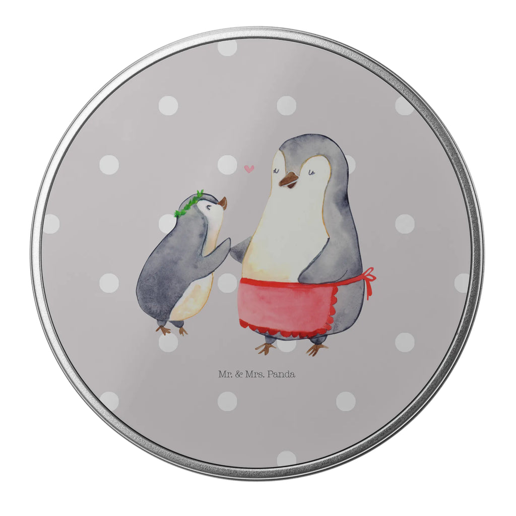 Blechdose rund Pinguin mit Kind Metalldose, Keksdose, Dose, Vorratsdose, Geschenkbox, Lunchbox, Aufbewahrungsbox, Vorratsdosen, Metallkiste, Metallbox, Metallboxen, Aufbewahrungskiste, Geschenkkiste, Blechdosen mit Deckel, Metallkiste mit Deckel, Vorratsdosen mit Deckel, Metall Dose, Familie, Vatertag, Muttertag, Bruder, Schwester, Mama, Papa, Oma, Opa, Geschenk, Mami, Mutti, Mutter, Geburststag