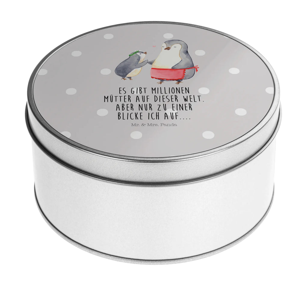 Blechdose rund Pinguin mit Kind Metalldose, Keksdose, Dose, Vorratsdose, Geschenkbox, Lunchbox, Aufbewahrungsbox, Vorratsdosen, Metallkiste, Metallbox, Metallboxen, Aufbewahrungskiste, Geschenkkiste, Blechdosen mit Deckel, Metallkiste mit Deckel, Vorratsdosen mit Deckel, Metall Dose, Familie, Vatertag, Muttertag, Bruder, Schwester, Mama, Papa, Oma, Opa, Geschenk, Mami, Mutti, Mutter, Geburststag