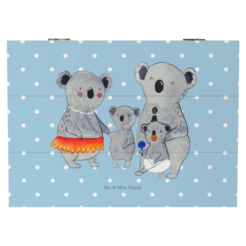 Holzkiste Koala Familie Holzkiste, Kiste, Schatzkiste, Truhe, Schatulle, XXL, Erinnerungsbox, Erinnerungskiste, Dekokiste, Aufbewahrungsbox, Geschenkbox, Geschenkdose, Familie, Vatertag, Muttertag, Bruder, Schwester, Mama, Papa, Oma, Opa, Koala, Koalas, Family, Kinder, Geschwister, Familienleben