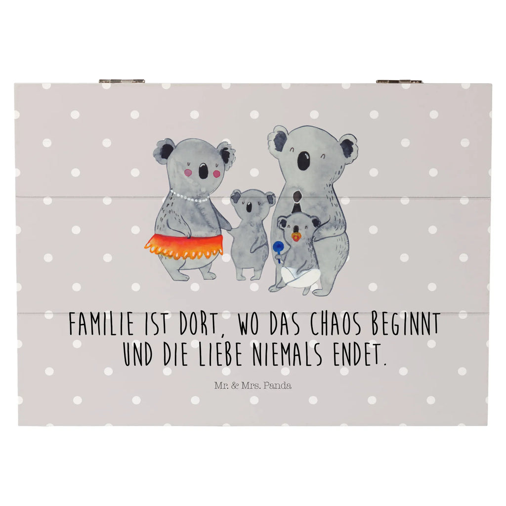 Holzkiste Koala Familie Holzkiste, Kiste, Schatzkiste, Truhe, Schatulle, XXL, Erinnerungsbox, Erinnerungskiste, Dekokiste, Aufbewahrungsbox, Geschenkbox, Geschenkdose, Familie, Vatertag, Muttertag, Bruder, Schwester, Mama, Papa, Oma, Opa, Koala, Koalas, Family, Kinder, Geschwister, Familienleben